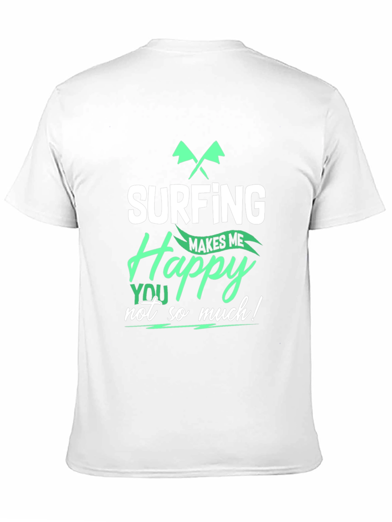 Black Surfing Makes Me Happy T-Shirt - Black view 11