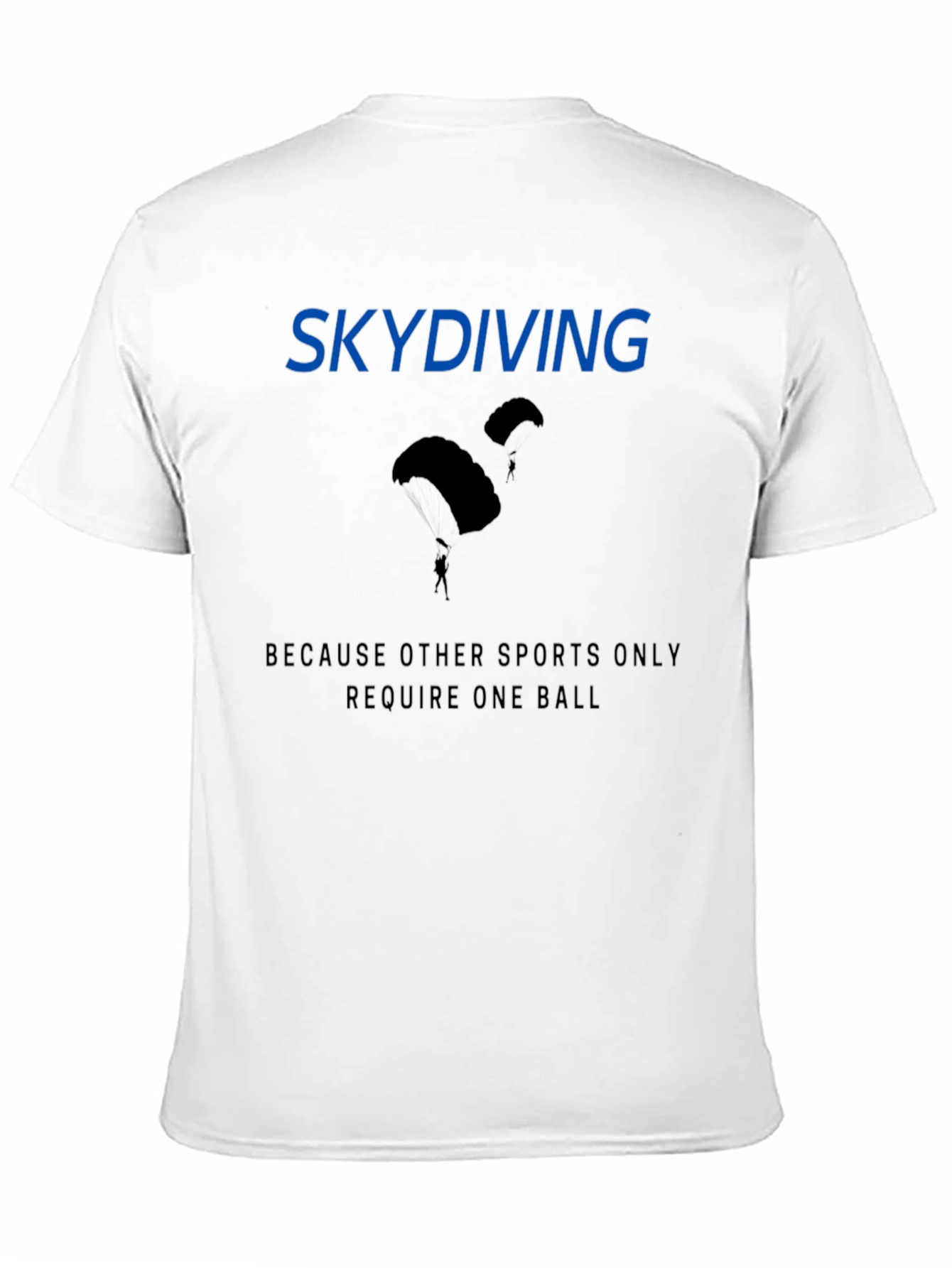 Black Skydiving Funny Graphic T-Shirt - Black view 11
