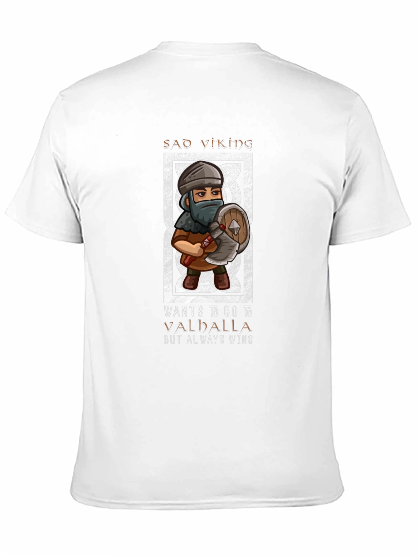 Black Sad Viking Valhalla Men's Graphic Tee view 11