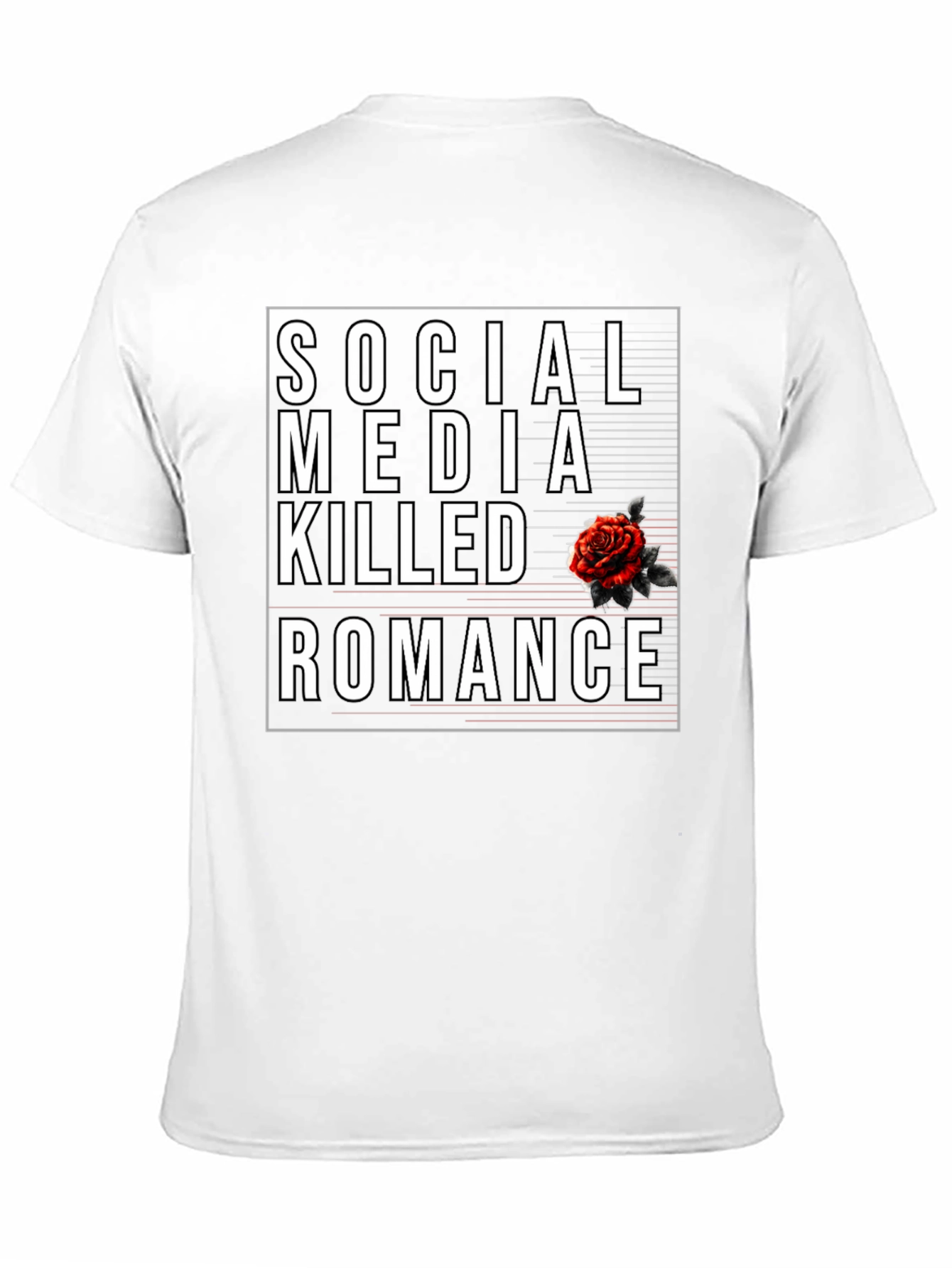 Black Social Media Killed Romance Black Graphic Tee view 11