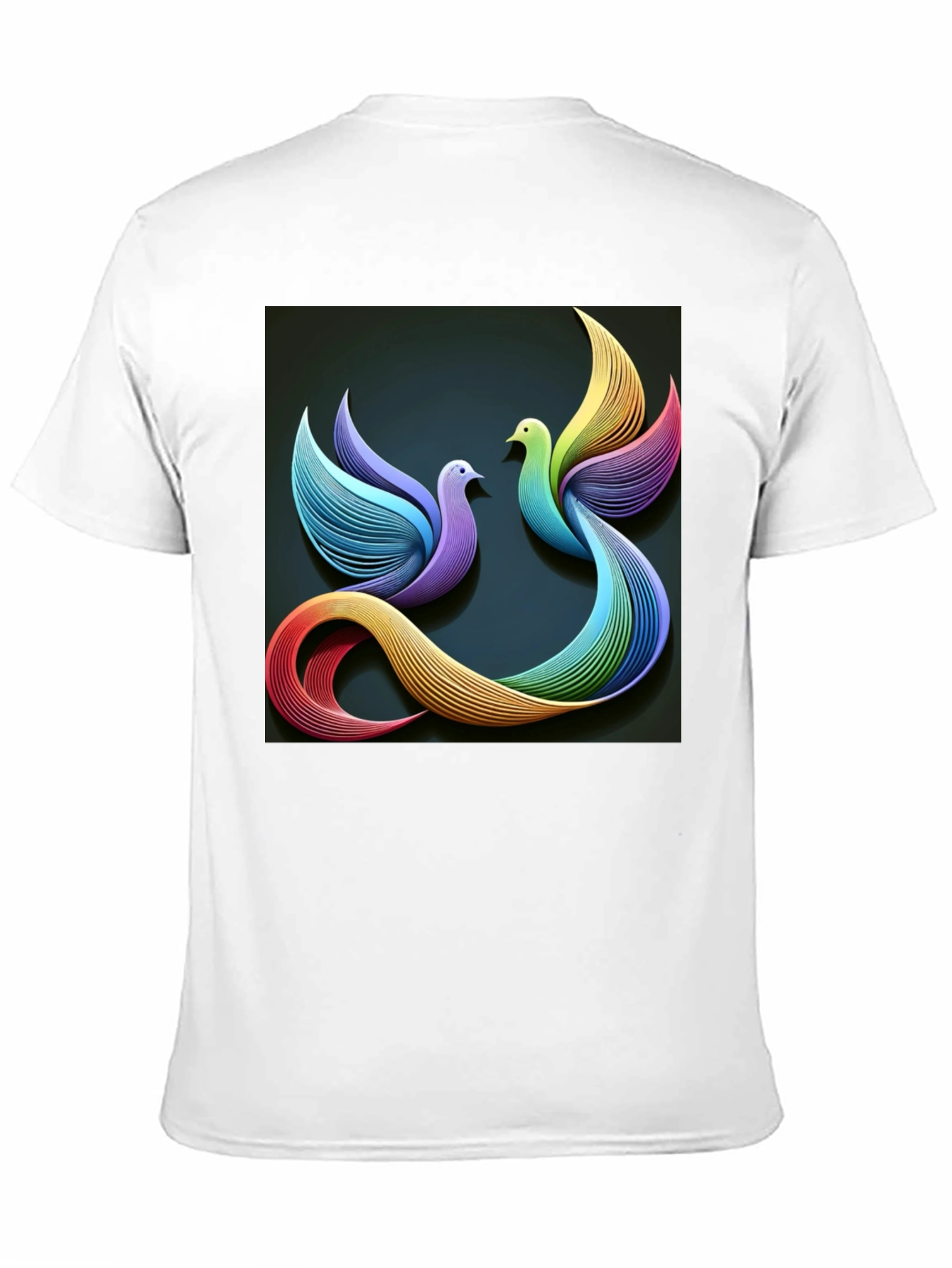 Black Rainbow Dove T-Shirt view 11