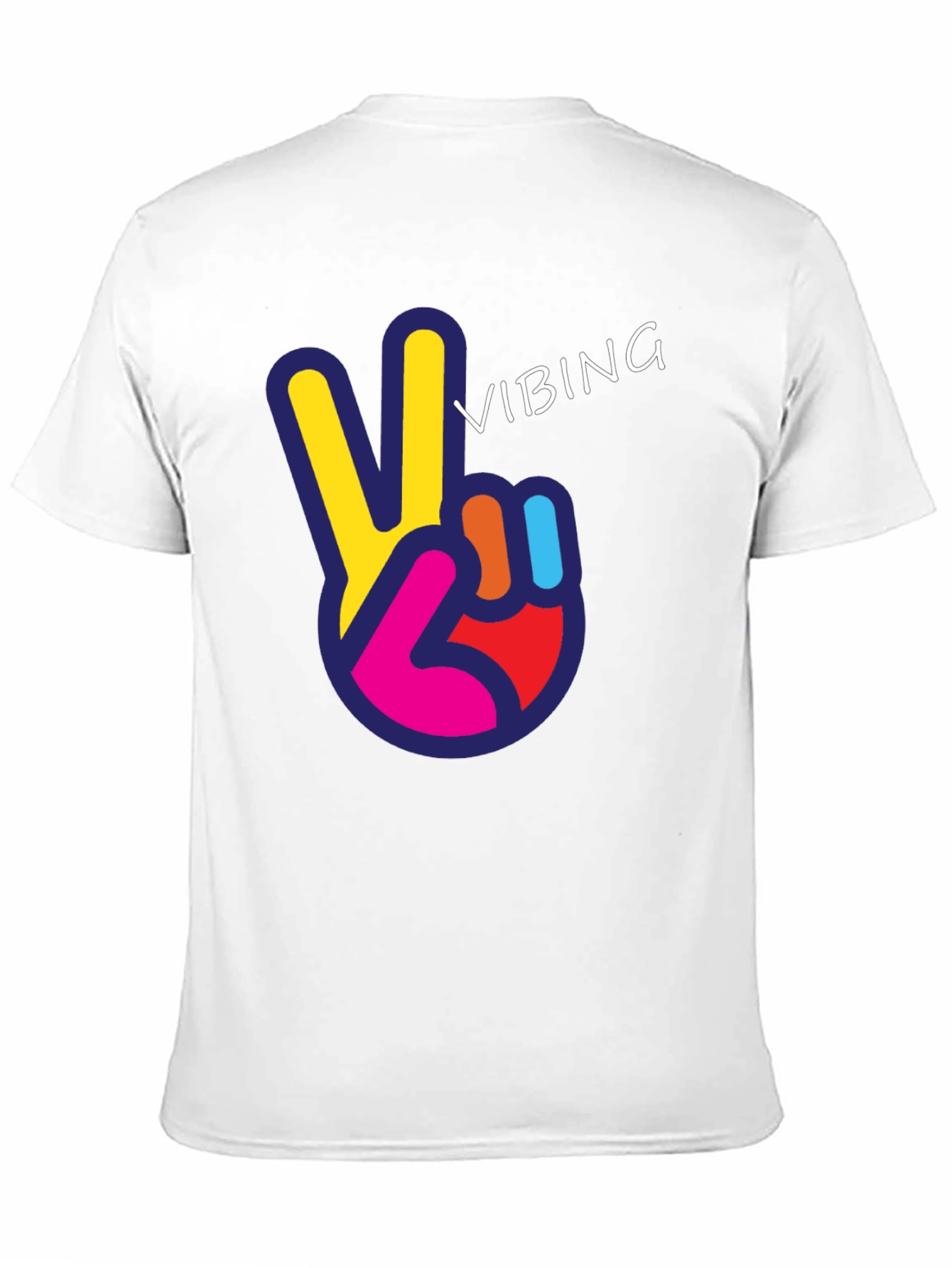 Black Vibing Peace Sign Graphic Tee view 11