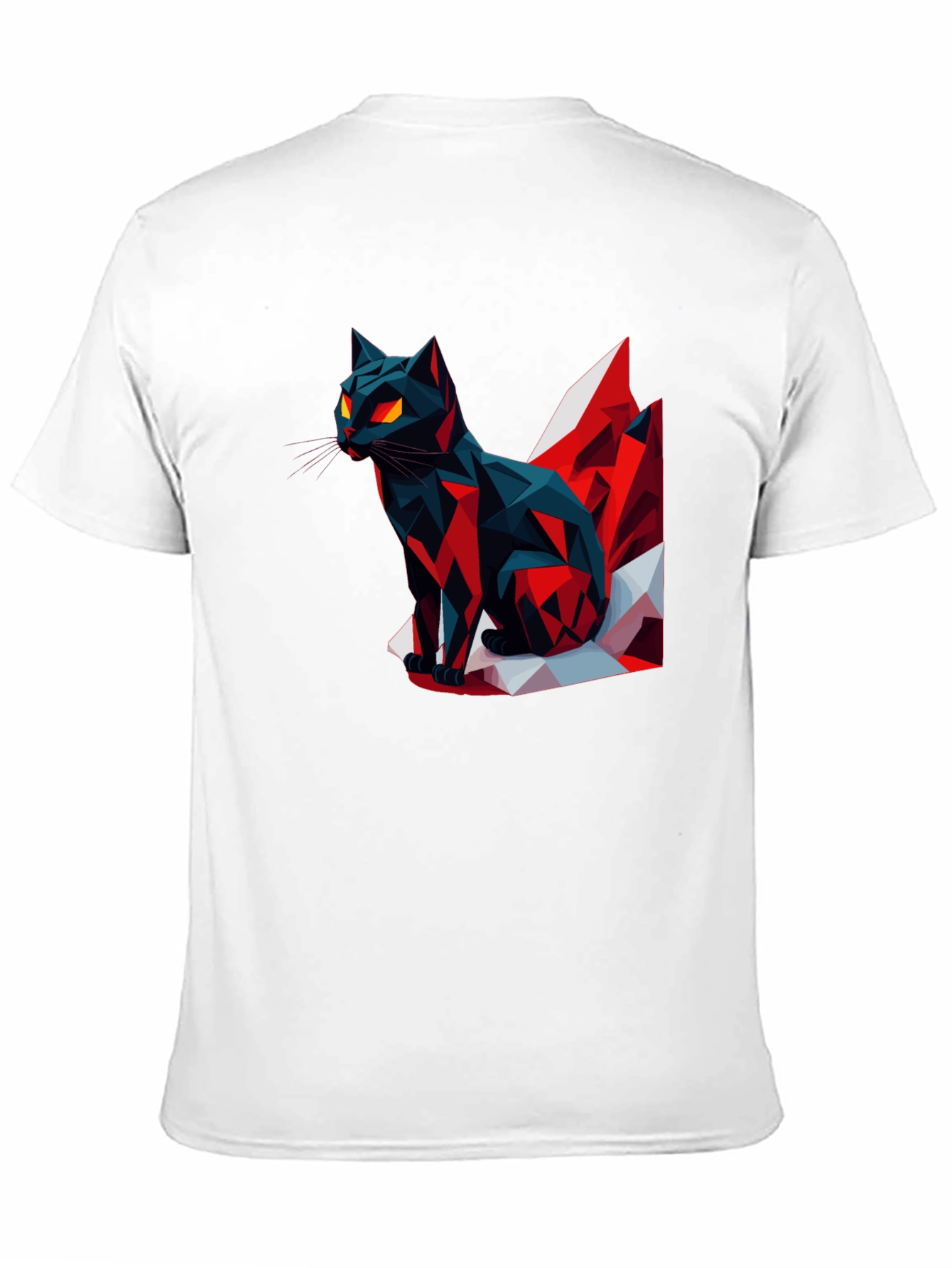 Black Geometric Cat Graphic T-Shirt view 11