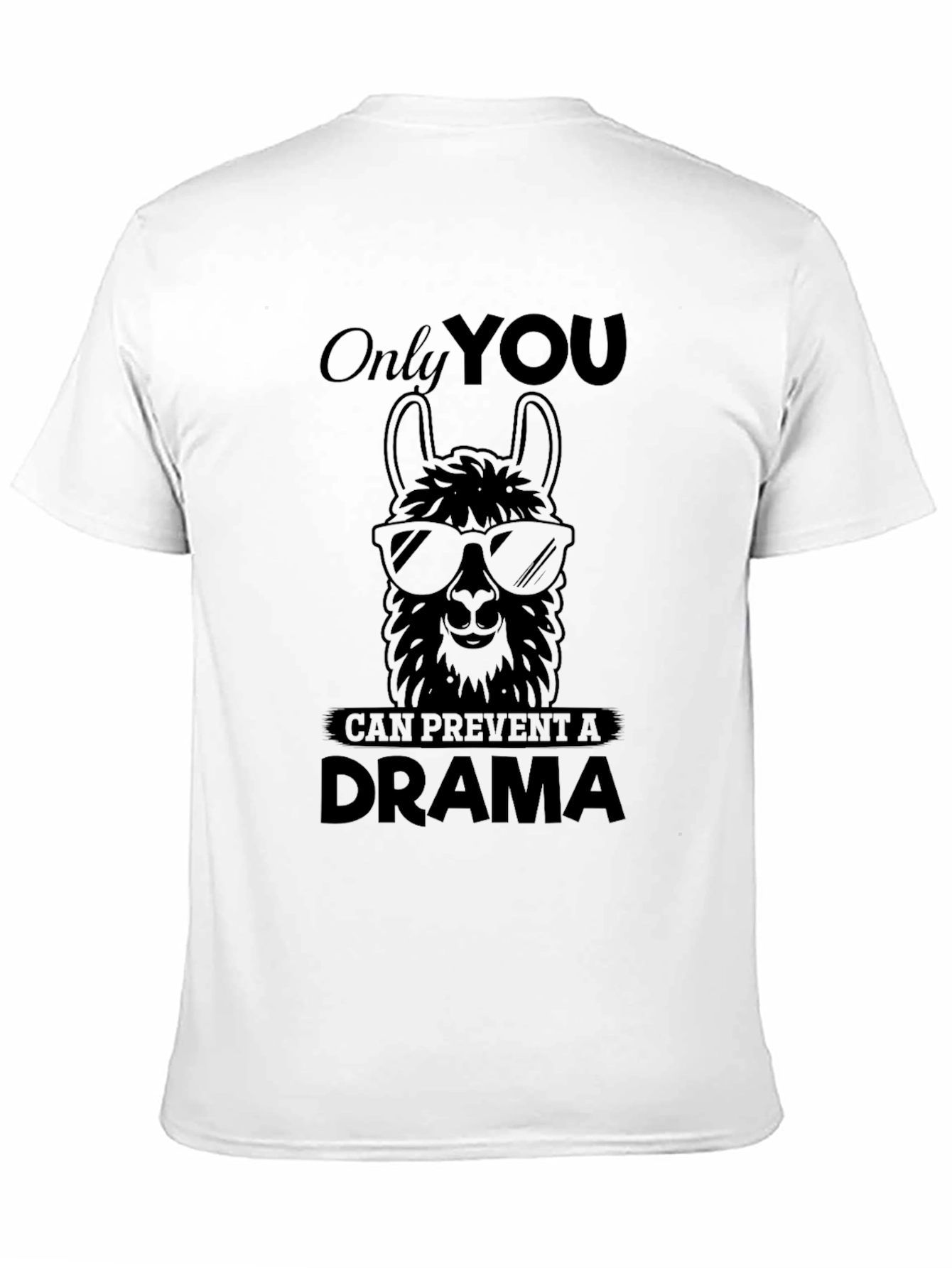 Black Llama Drama Prevention Graphic Tee - Unisex Black T-Shirt view 11