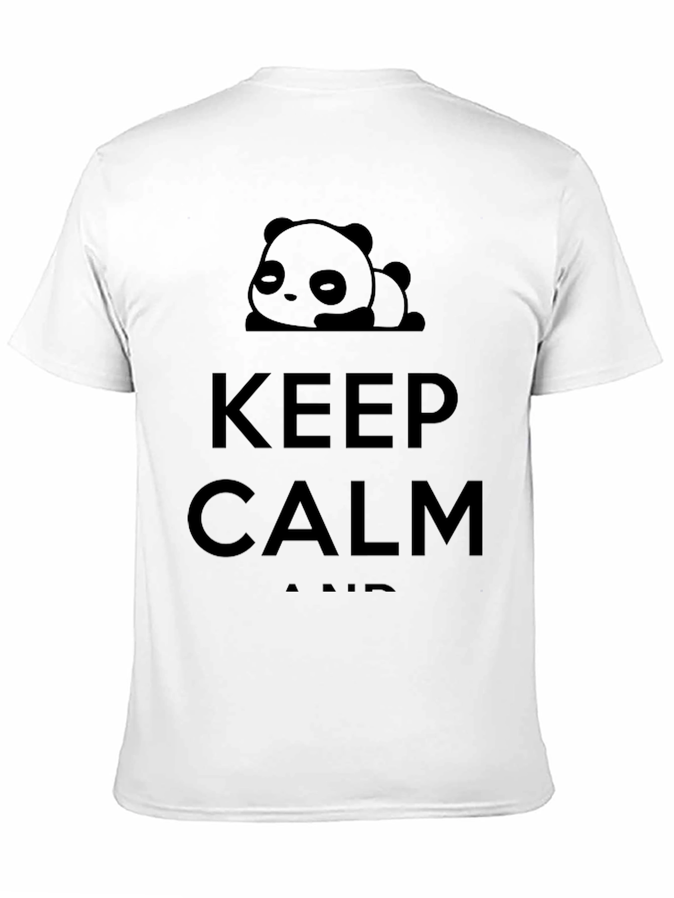 Black Keep Calm Panda T-Shirt - Black Cotton view 11