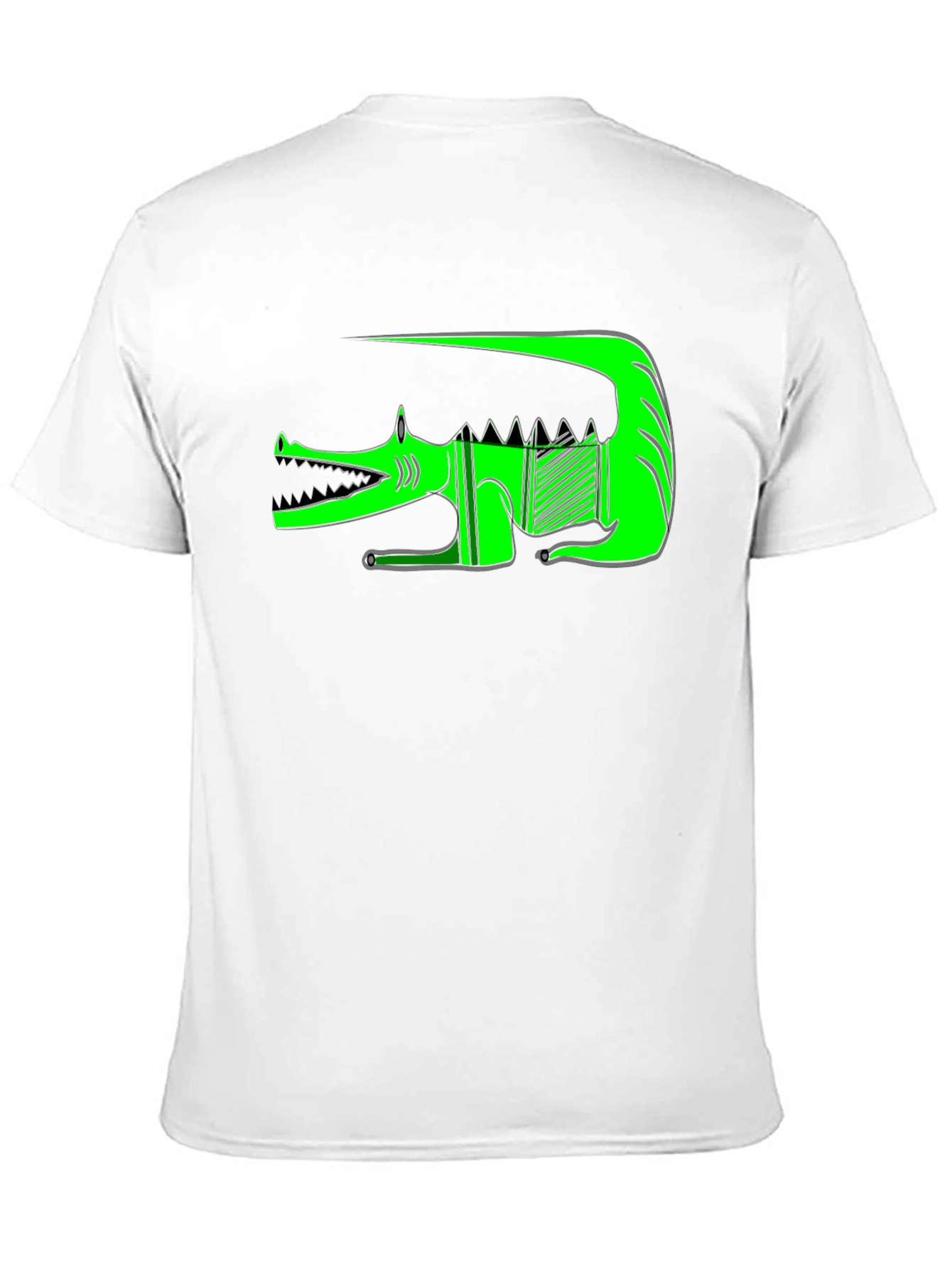 Black Graphic Print T-Shirt - Green Crocodile view 11