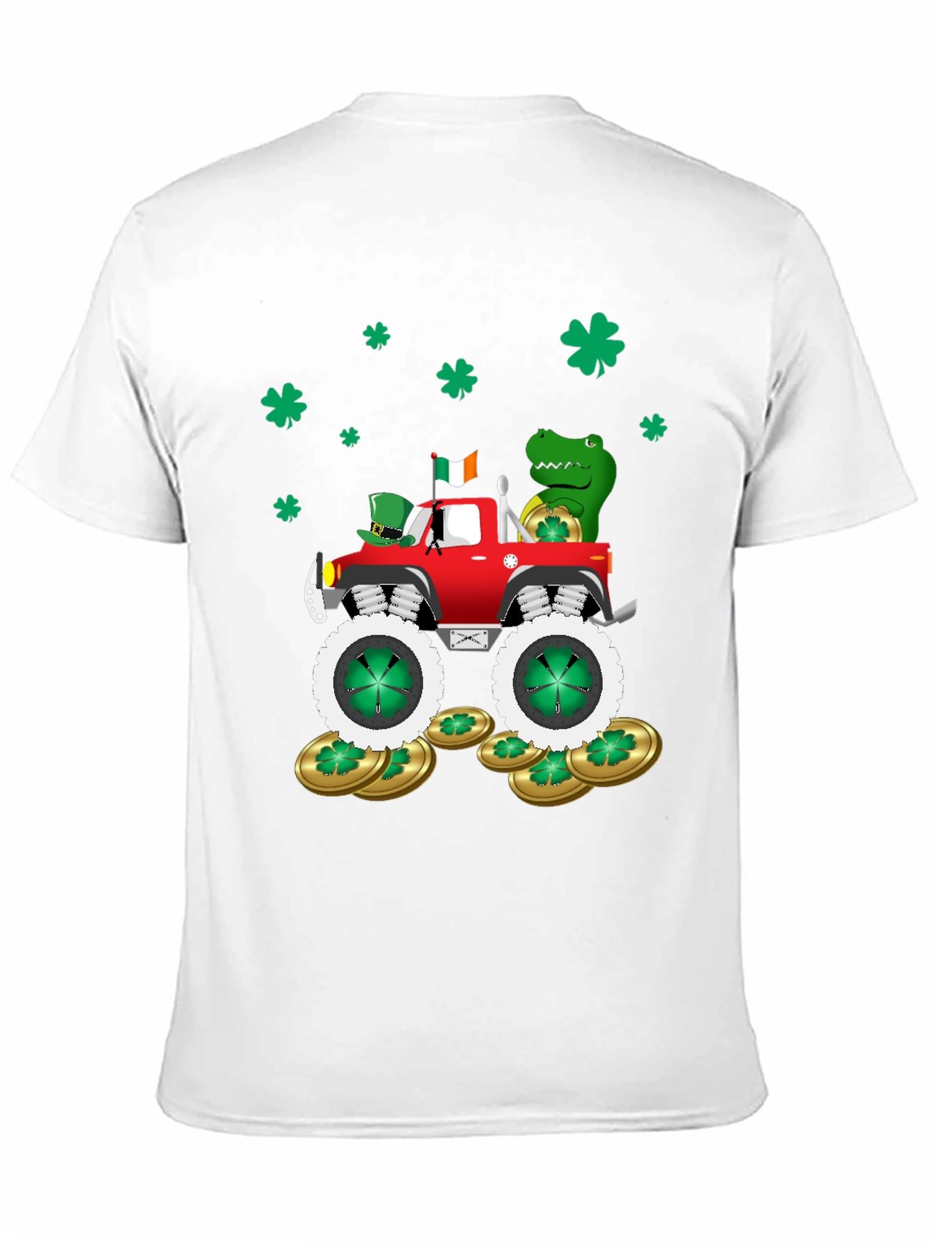 Black St. Patrick's Day Monster Truck T-Shirt view 11
