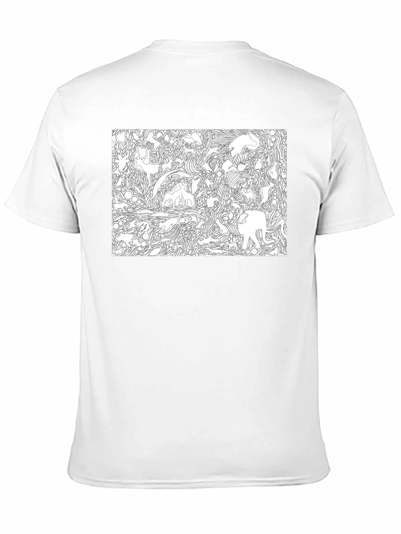 Black Abstract Animals Graphic T-Shirt view 11