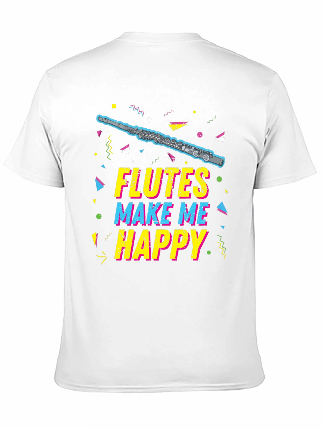 Black Flutes Make Me Happy T-Shirt - Music Lover Tee view 11