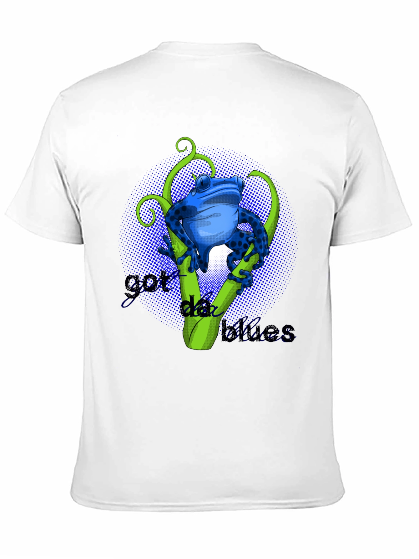 Black Blue Frog Got Da Blues Graphic T-Shirt view 11