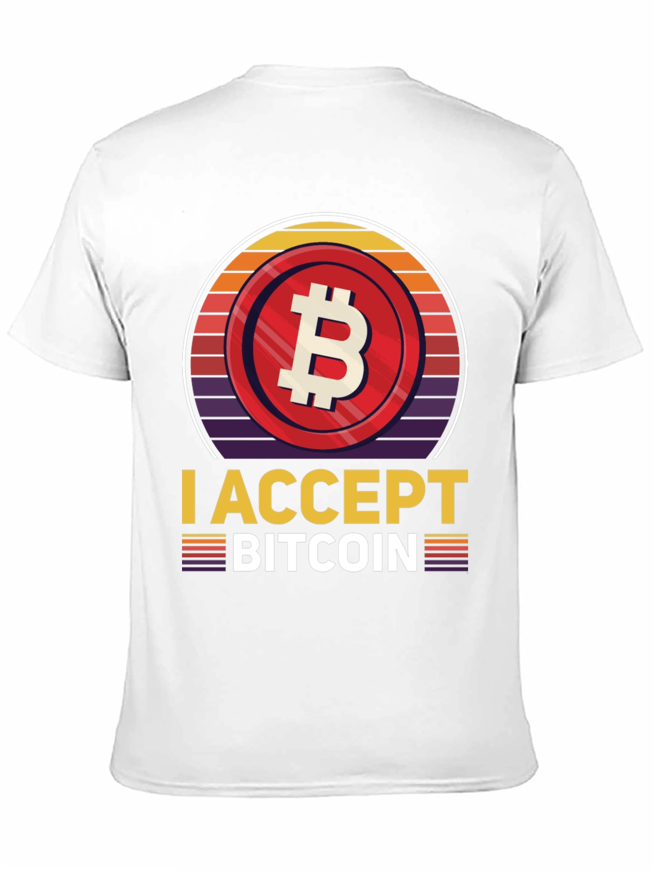 Black I Accept Bitcoin Retro T-Shirt view 11