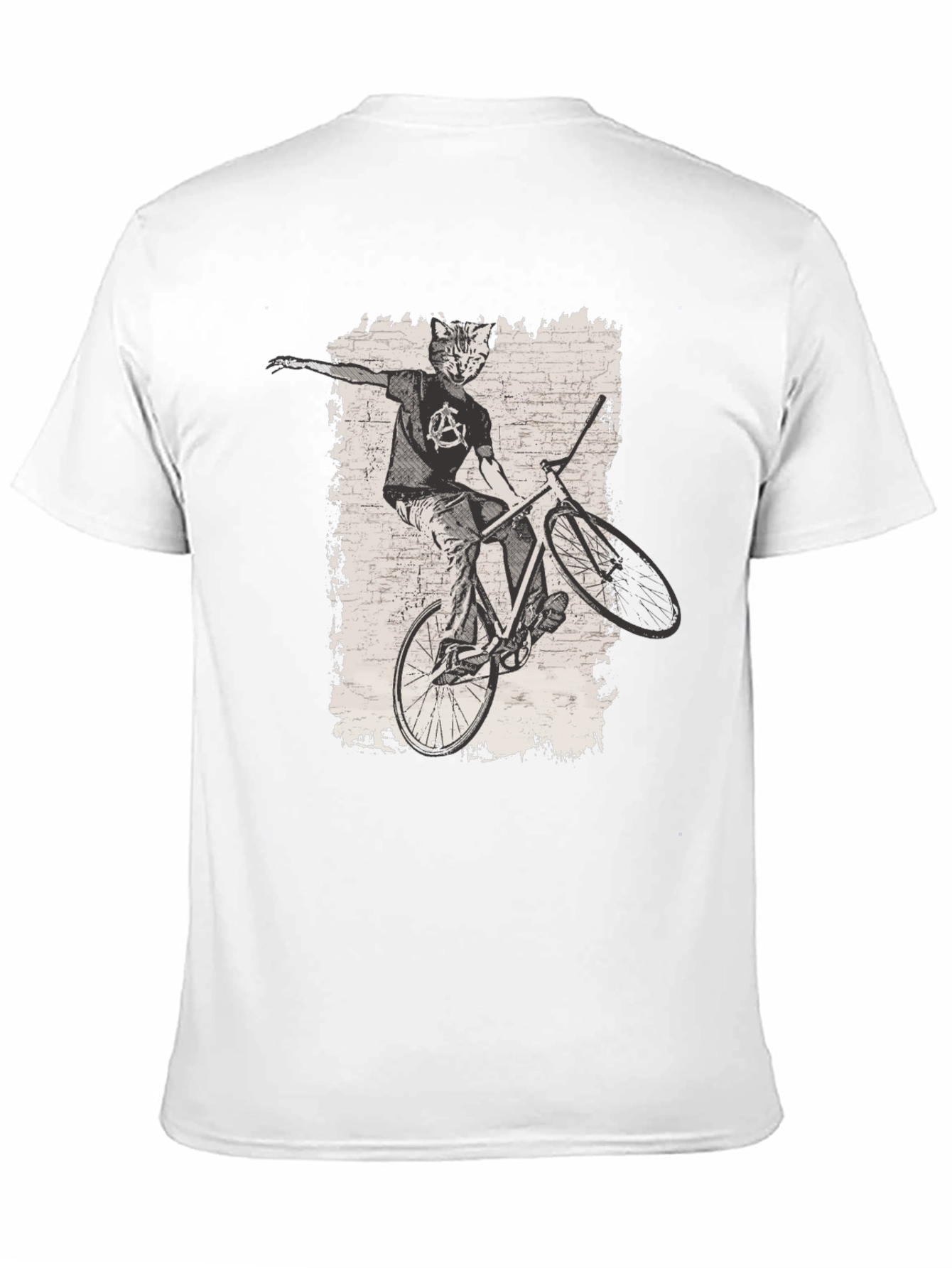 Black Cat Anarchy Biker T-Shirt - Cool Graphic Tee view 11