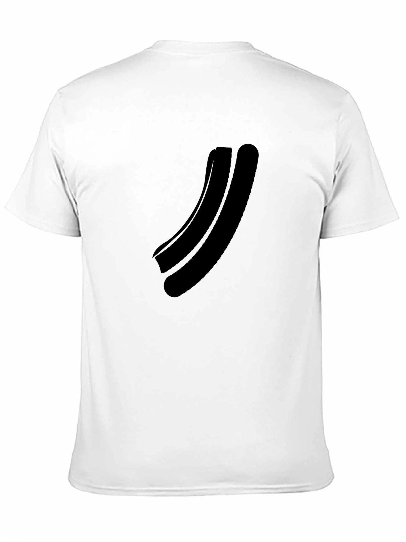 Black Minimalist Black Curved Graphic T-Shirt view 11