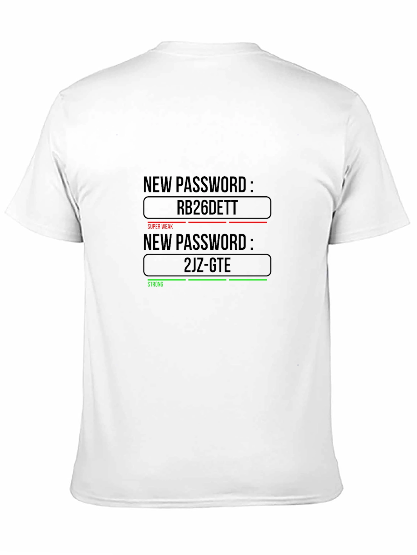 Black Password Strength Car Enthusiast Graphic T-Shirt view 11