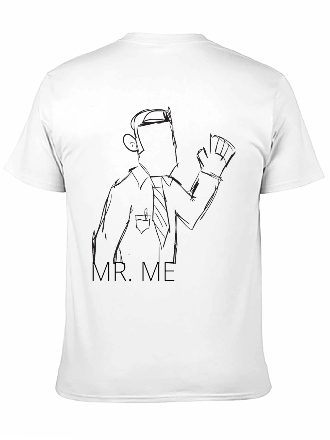 Black Mr. Me Sketch Black T-Shirt view 11