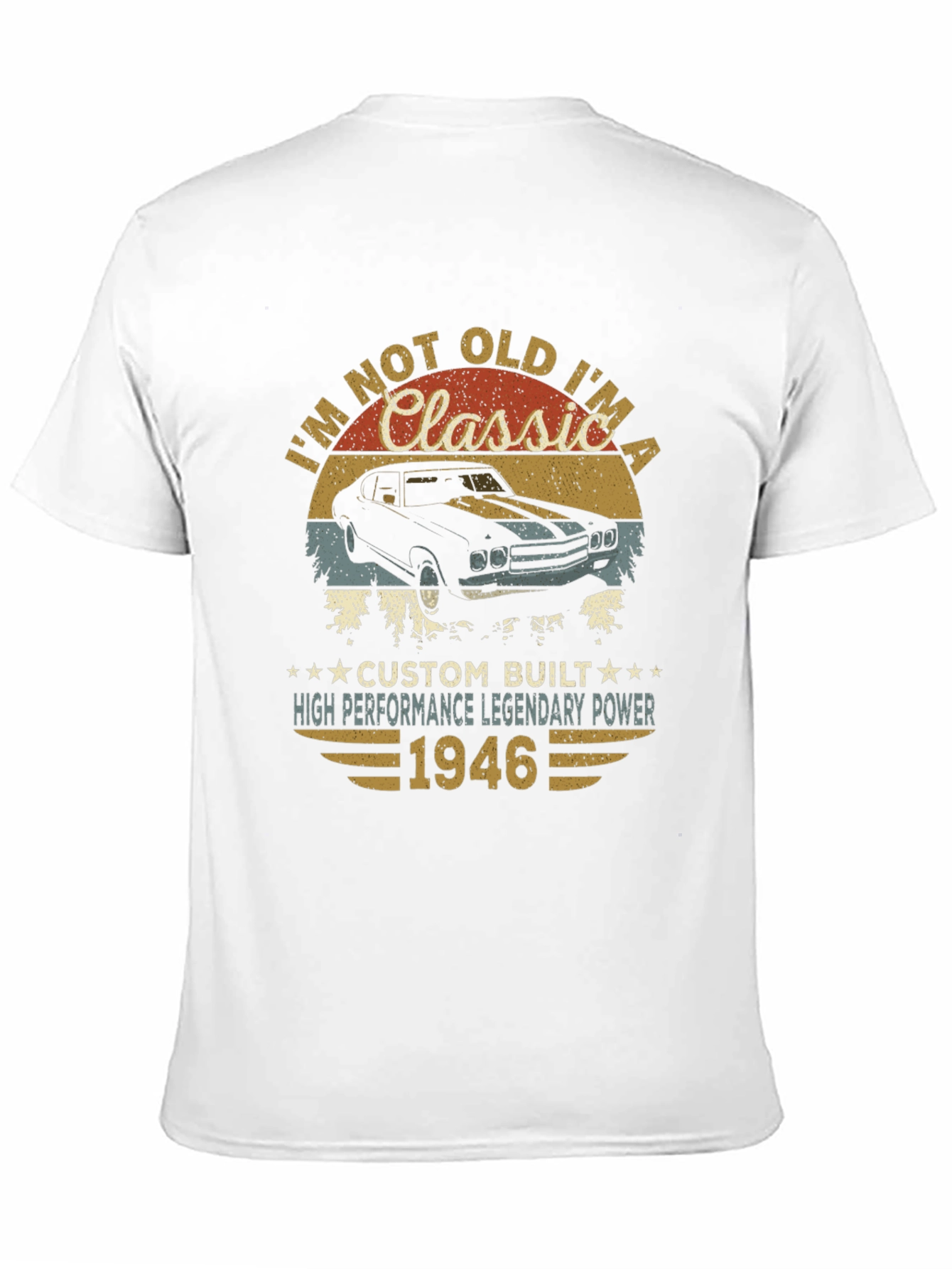 Black Classic Car 1946 Birthday T-Shirt view 11