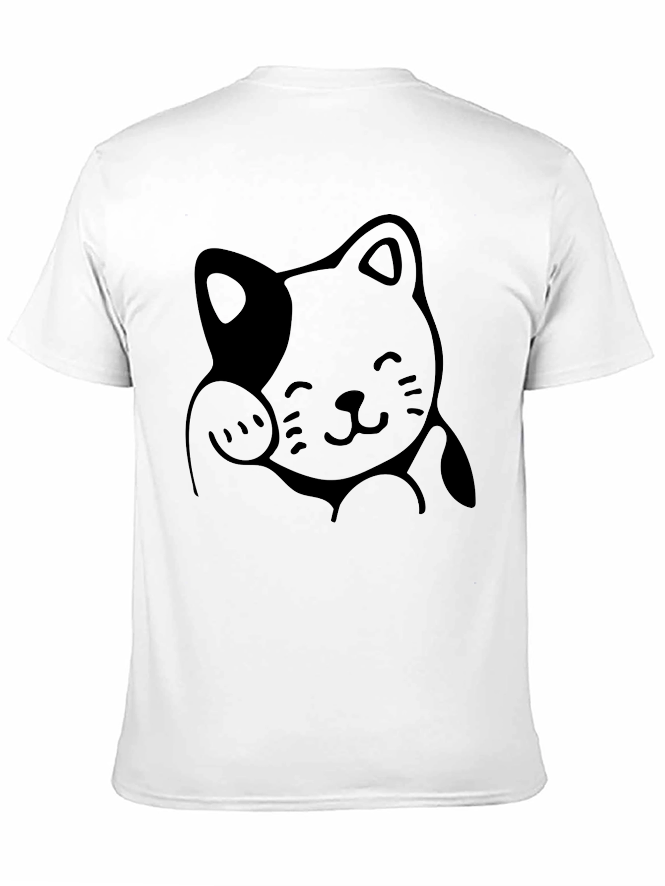 Black Lucky Cat Graphic Tee - Soft Cotton Comfort view 11