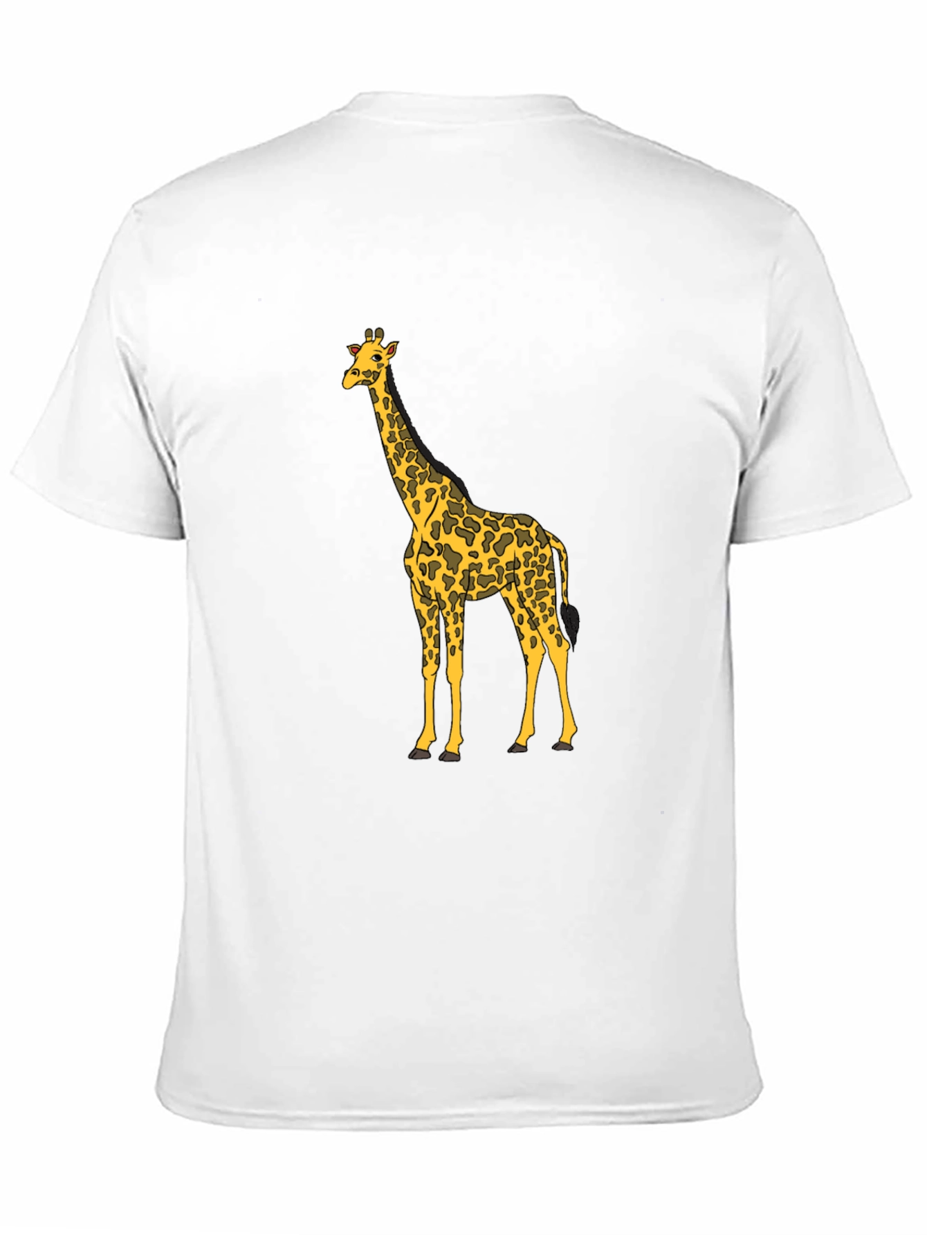 Black Giraffe Print Black T-Shirt, Animal Lover Tee view 11