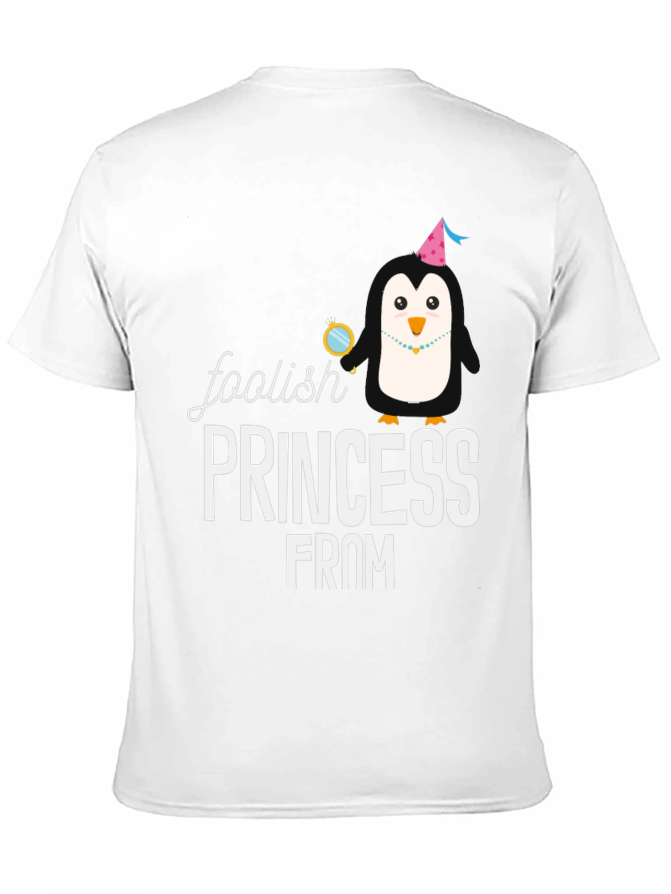 Black Foolish Princess Penguin Graphic T-Shirt view 11