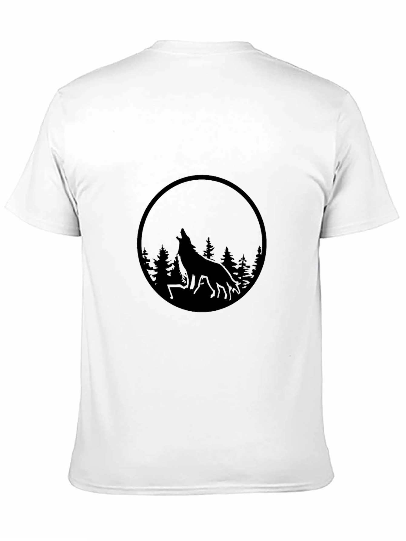 Black Men's Black Wolf Silhouette Graphic Tee view 11