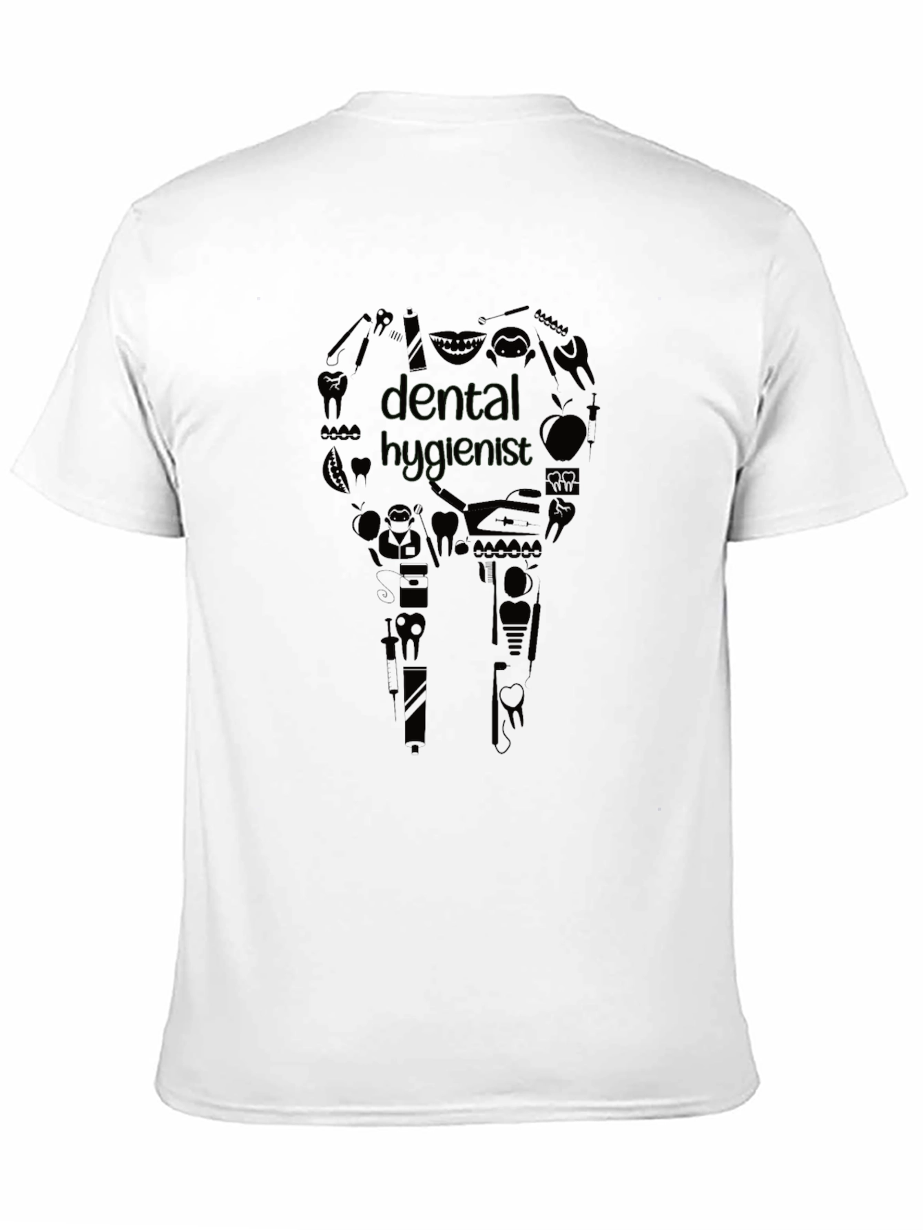 Black Dental Hygienist Graphic T-Shirt - Black view 11