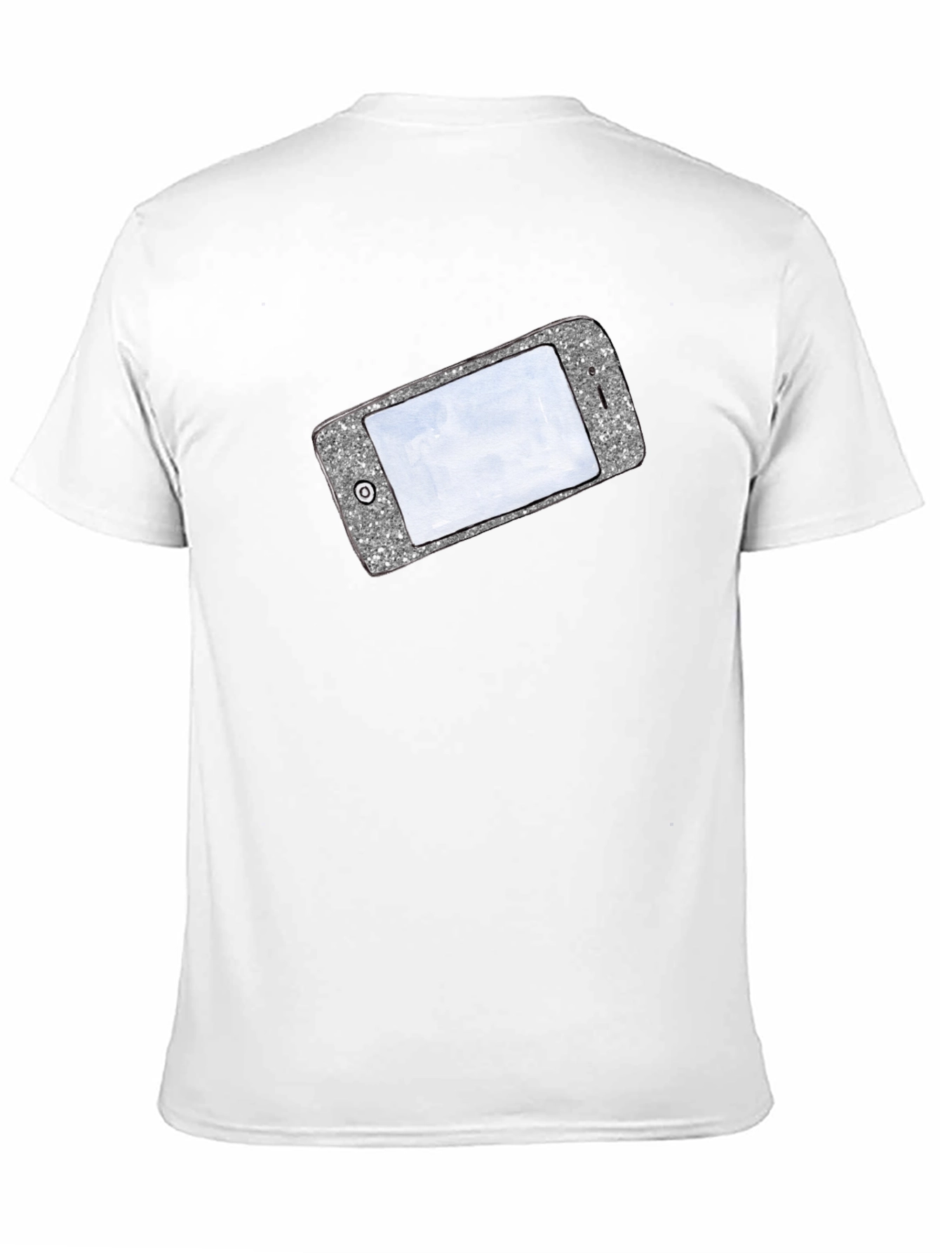 Black Glitter Phone Graphic T-Shirt - Stylish Novelty Tee view 11