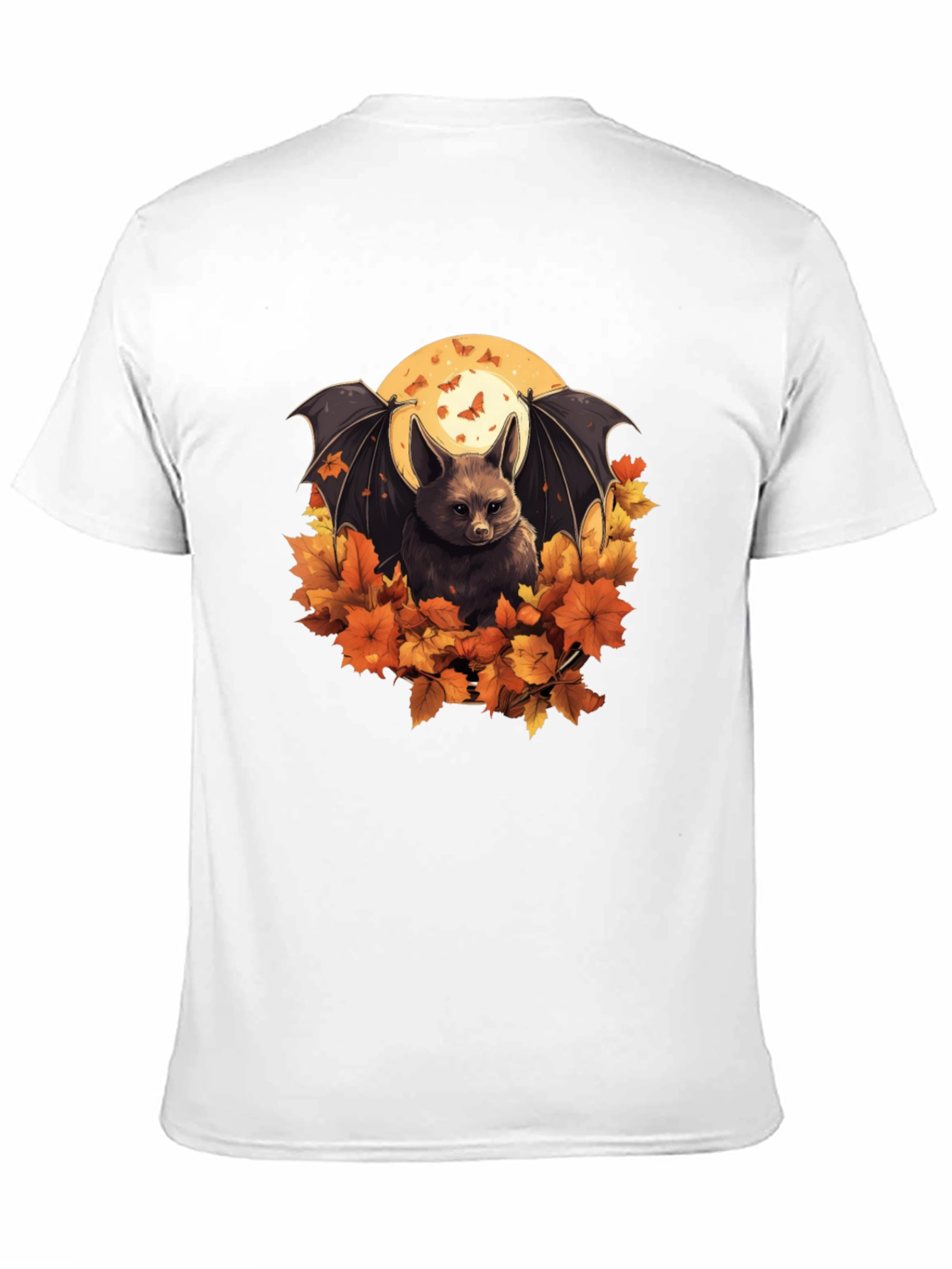 Black Autumn Bat Graphic Tee - Spooky Season Shirt view 11