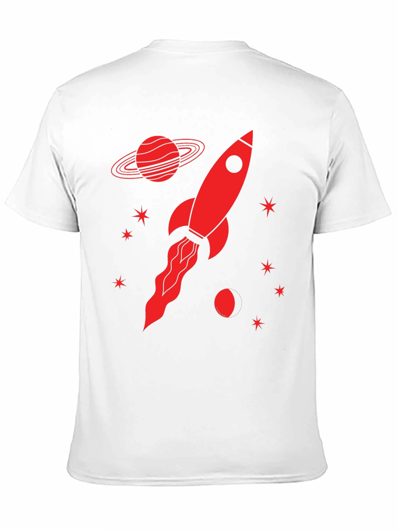 Black Rocket Planet Graphic T-Shirt - Black view 11