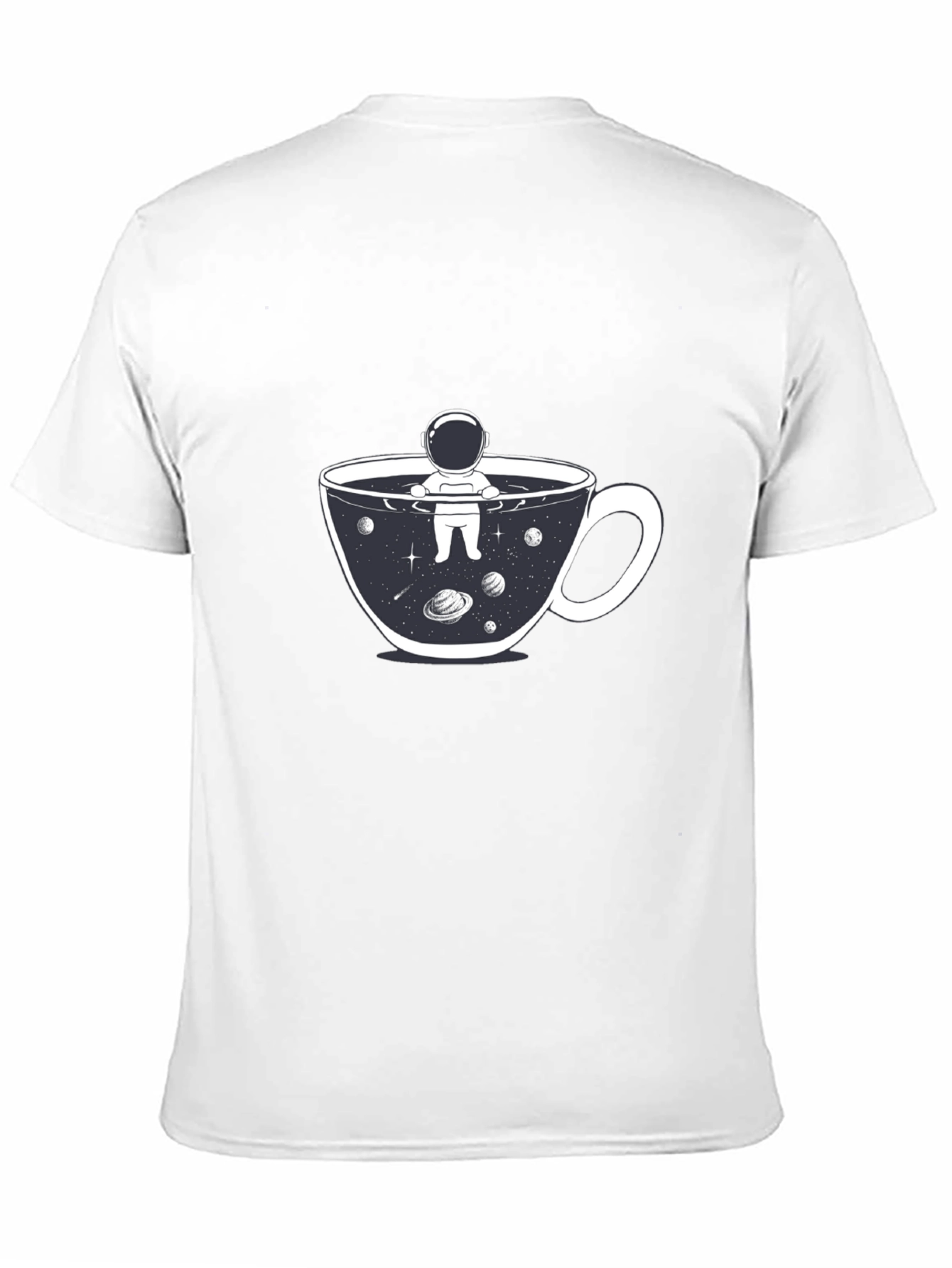Black Astronaut Coffee Cup T-Shirt - Space Lover Tee view 11