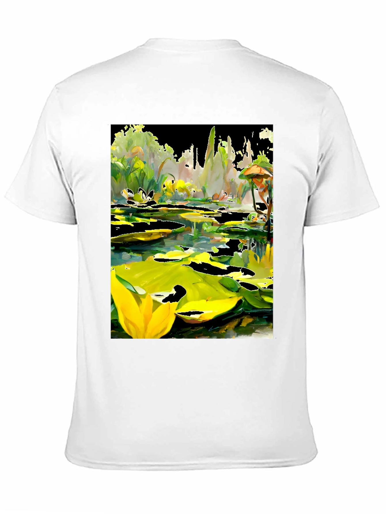 Black Lily Pond T-Shirt - Unique Artistic Design view 11