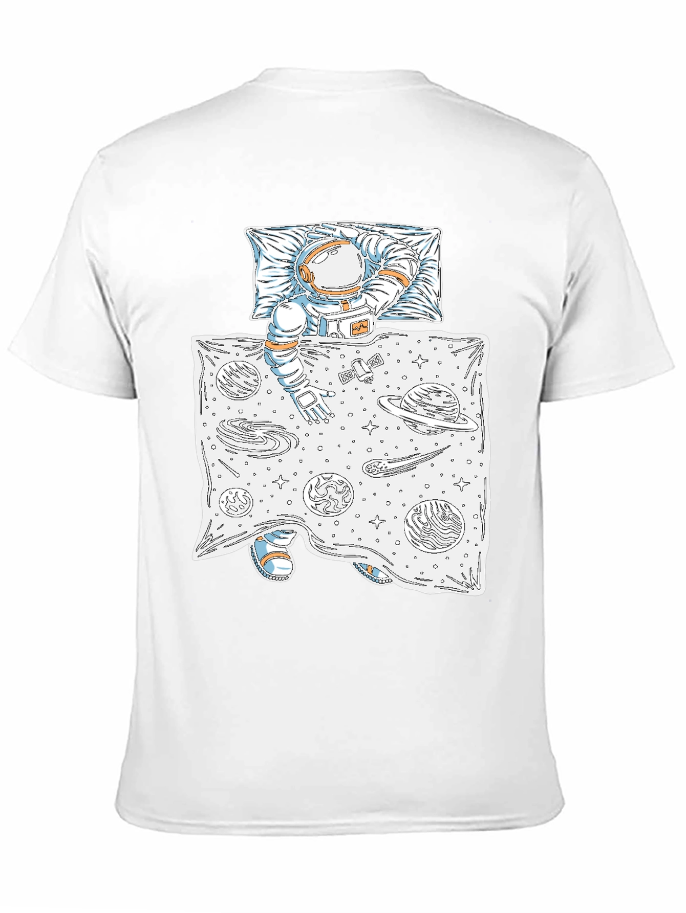 Black Astronaut Sleeping in Space Tee view 11