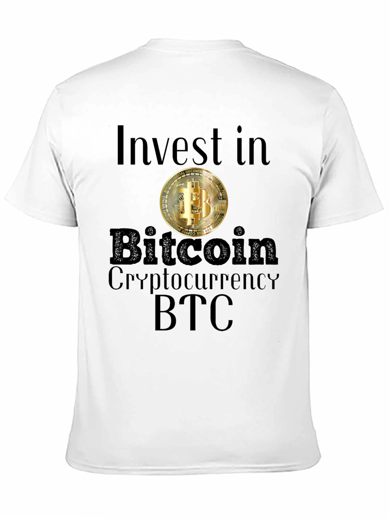 Black Invest in Bitcoin T-Shirt Crypto BTC view 11