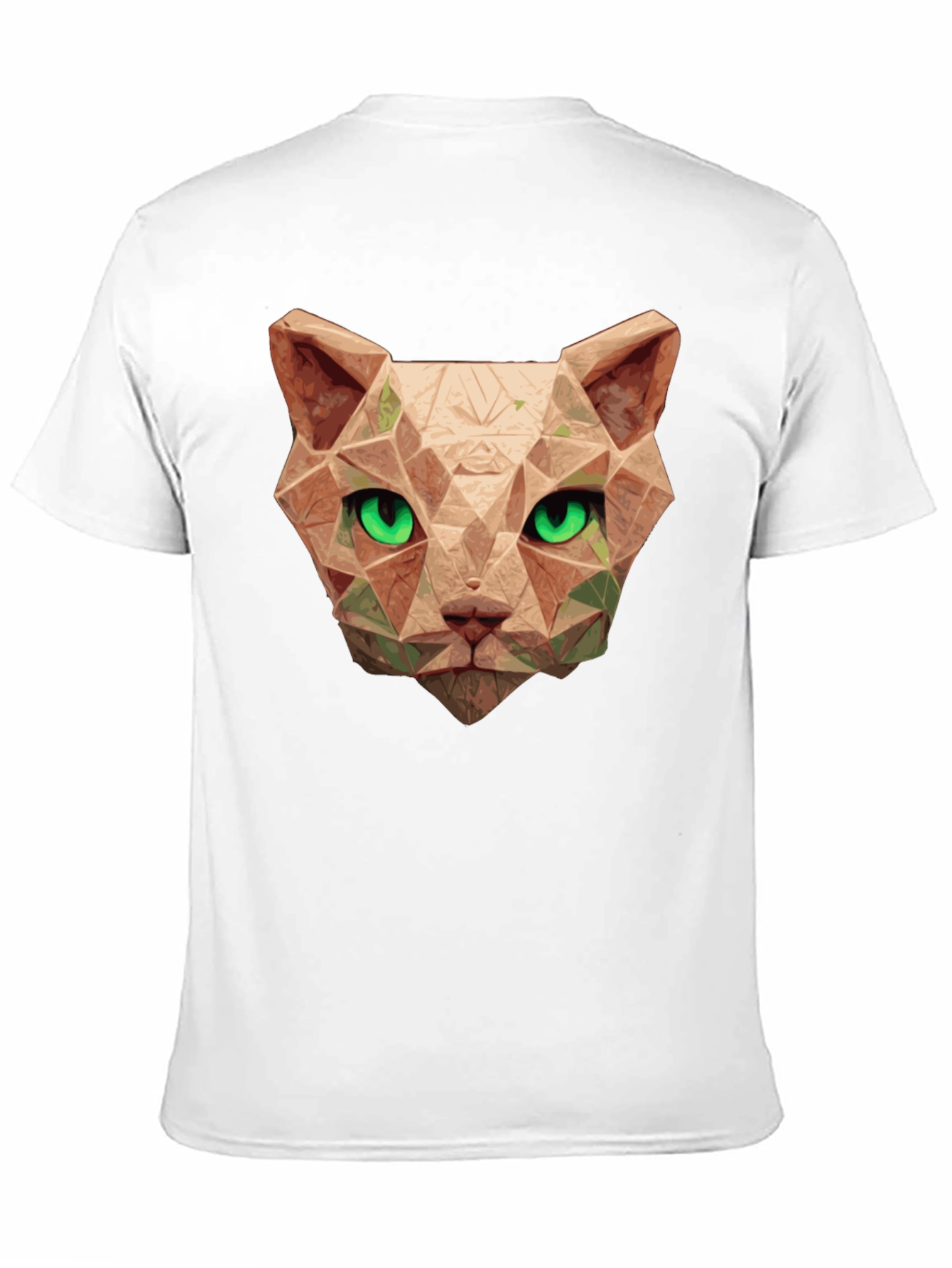Black Geometric Cat Head T-Shirt - Stylish Graphic Tee view 11