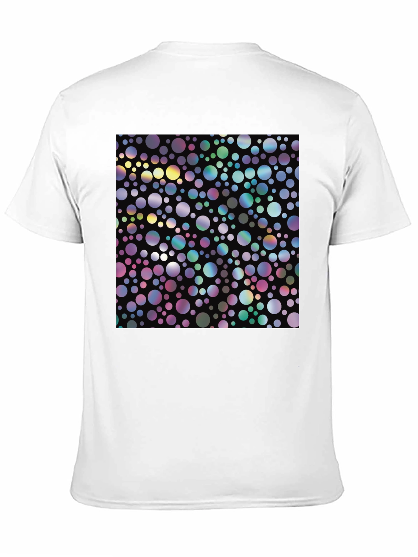 Black Colorful Circle Pattern Black T-Shirt view 11