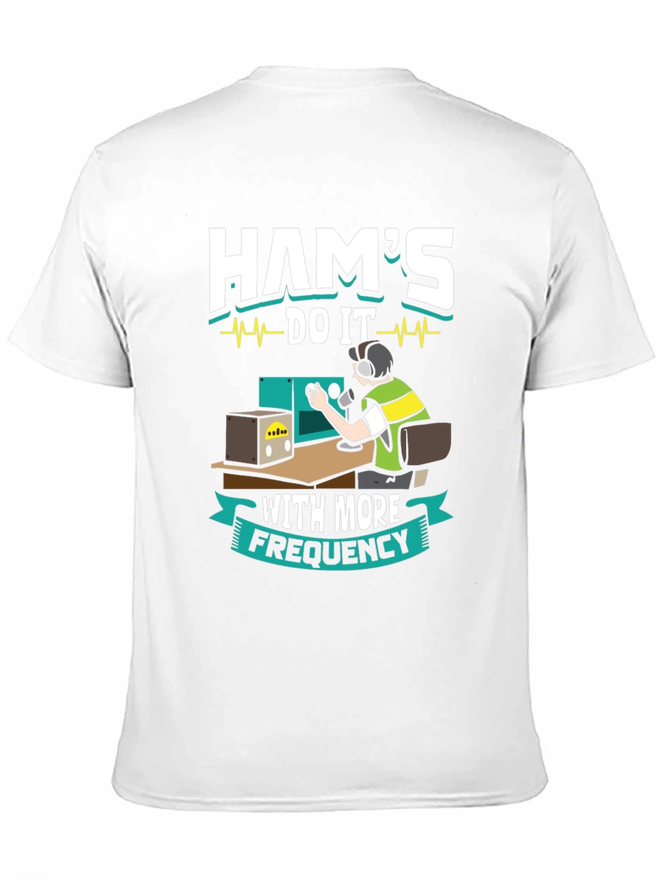 Black Ham Radio Operator Funny Graphic T-Shirt view 11