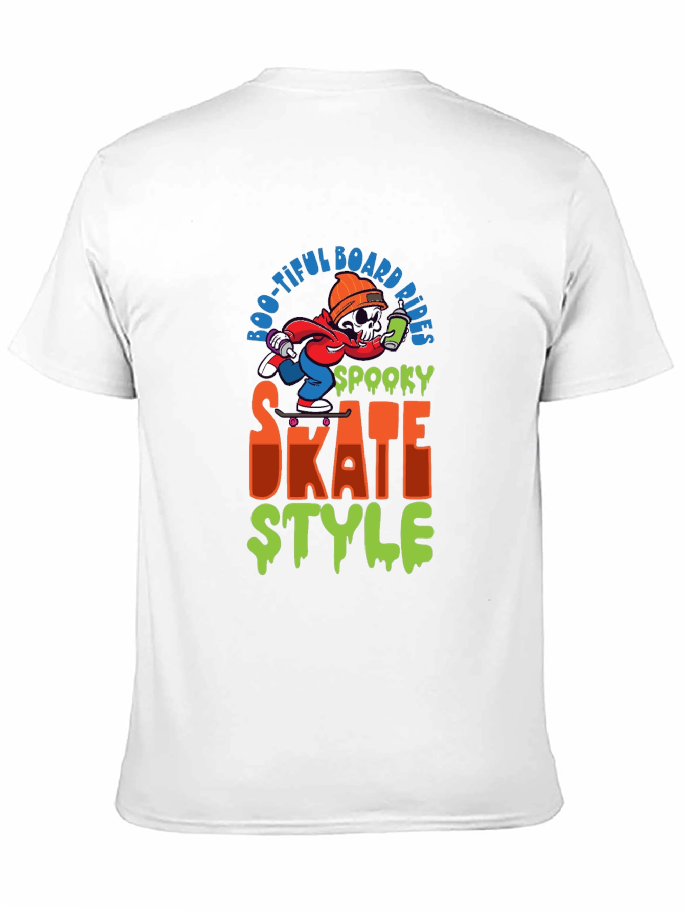 Black Spooky Skate Style T-Shirt: Boo-tiful Board Rides view 11