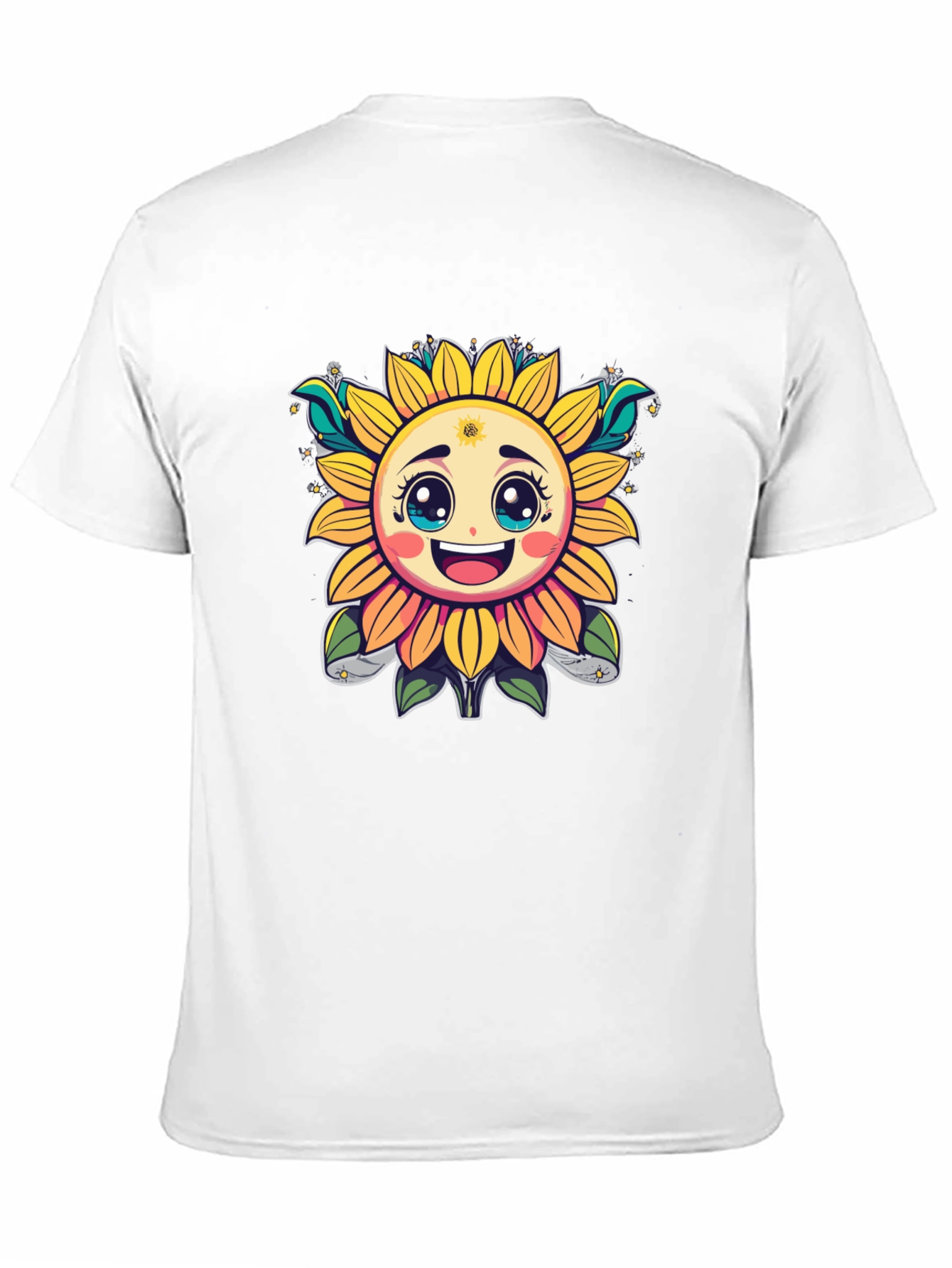 Black Happy Sunflower Graphic T-Shirt - Cheerful Black Tee view 11