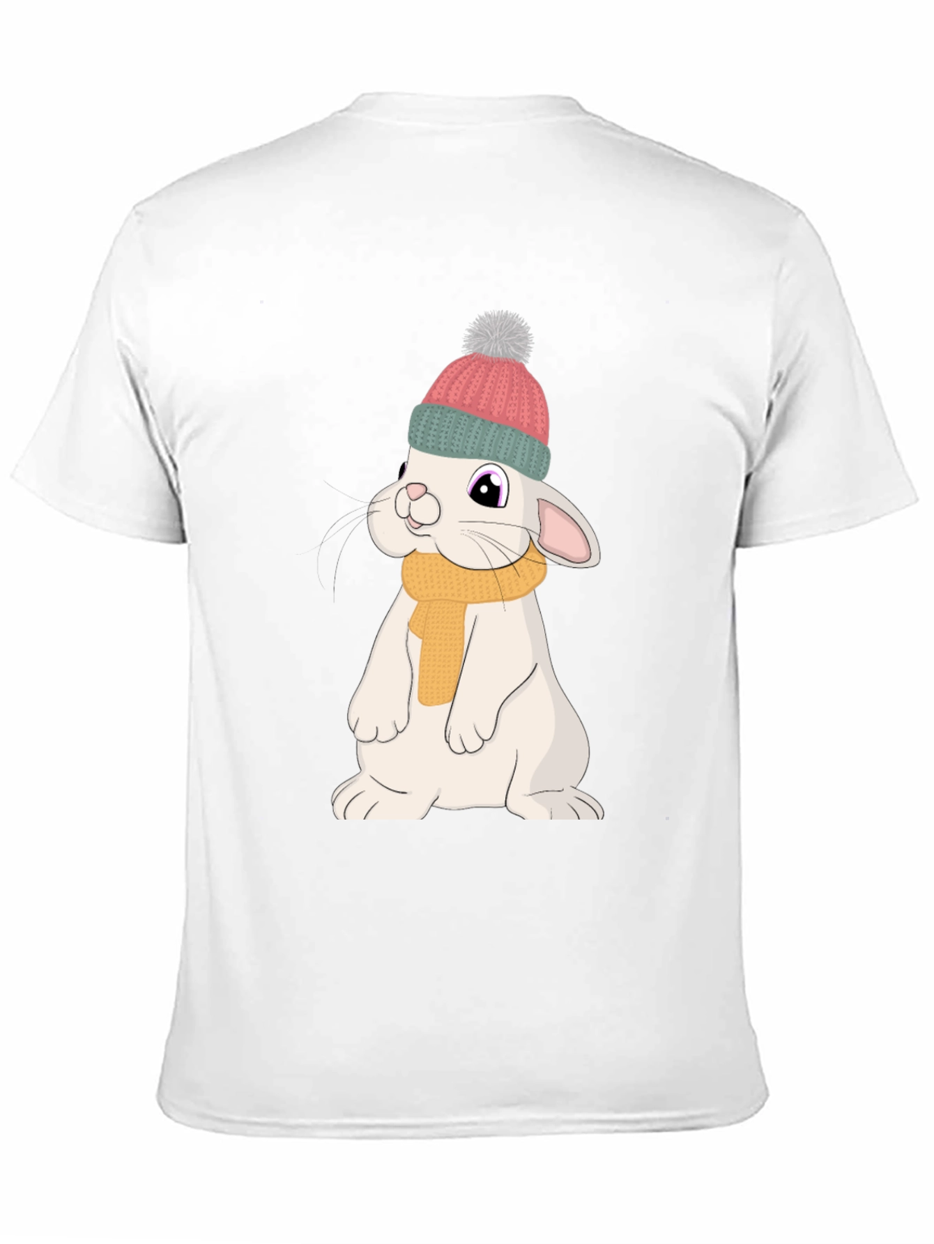 Black Cute Rabbit T-Shirt - Cartoon Bunny Graphic Tee view 11