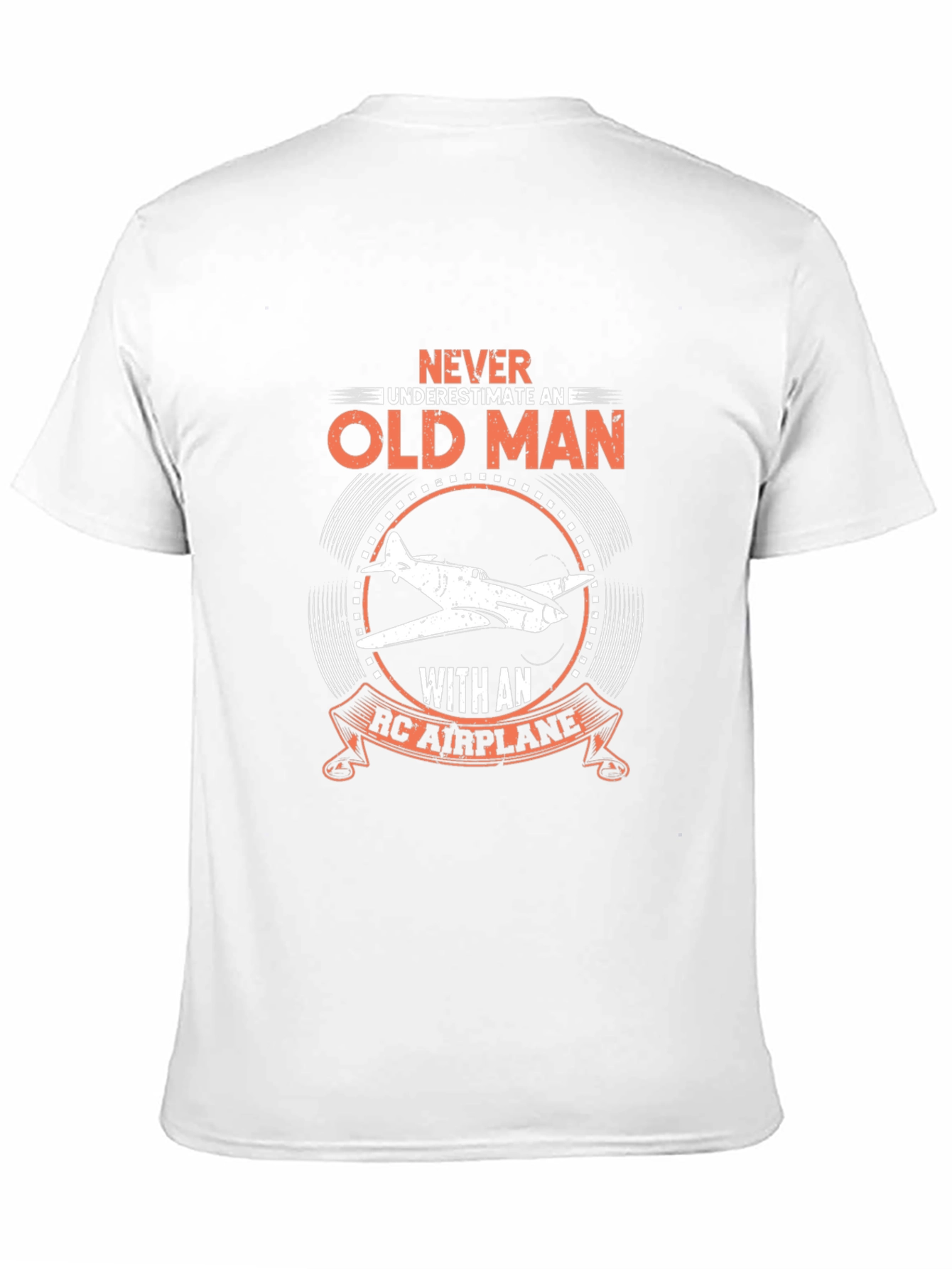Black Old Man RC Airplane T-Shirt - Black view 11
