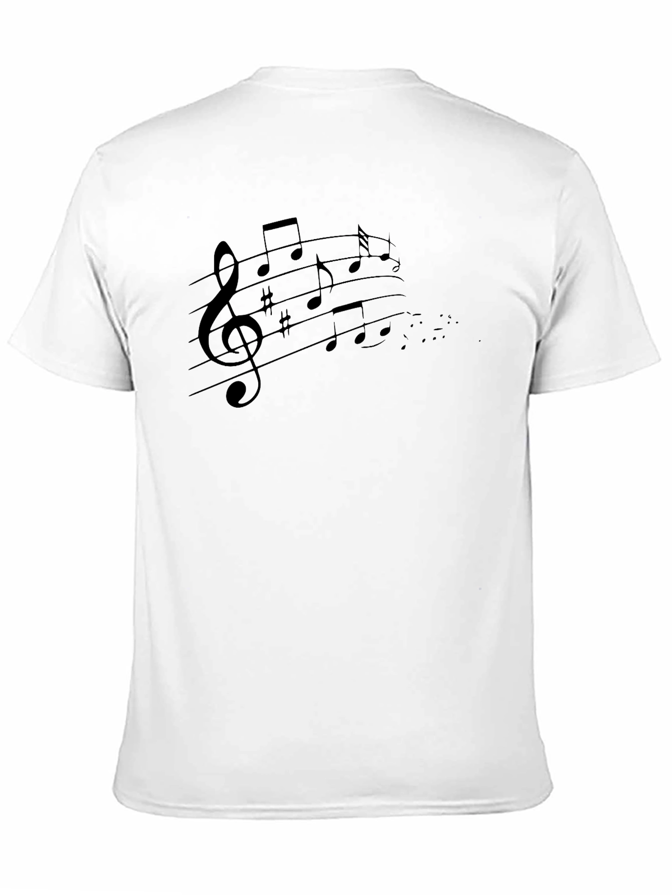 Black Musical Notes Graphic Tee - Black Crew Neck T-Shirt view 11