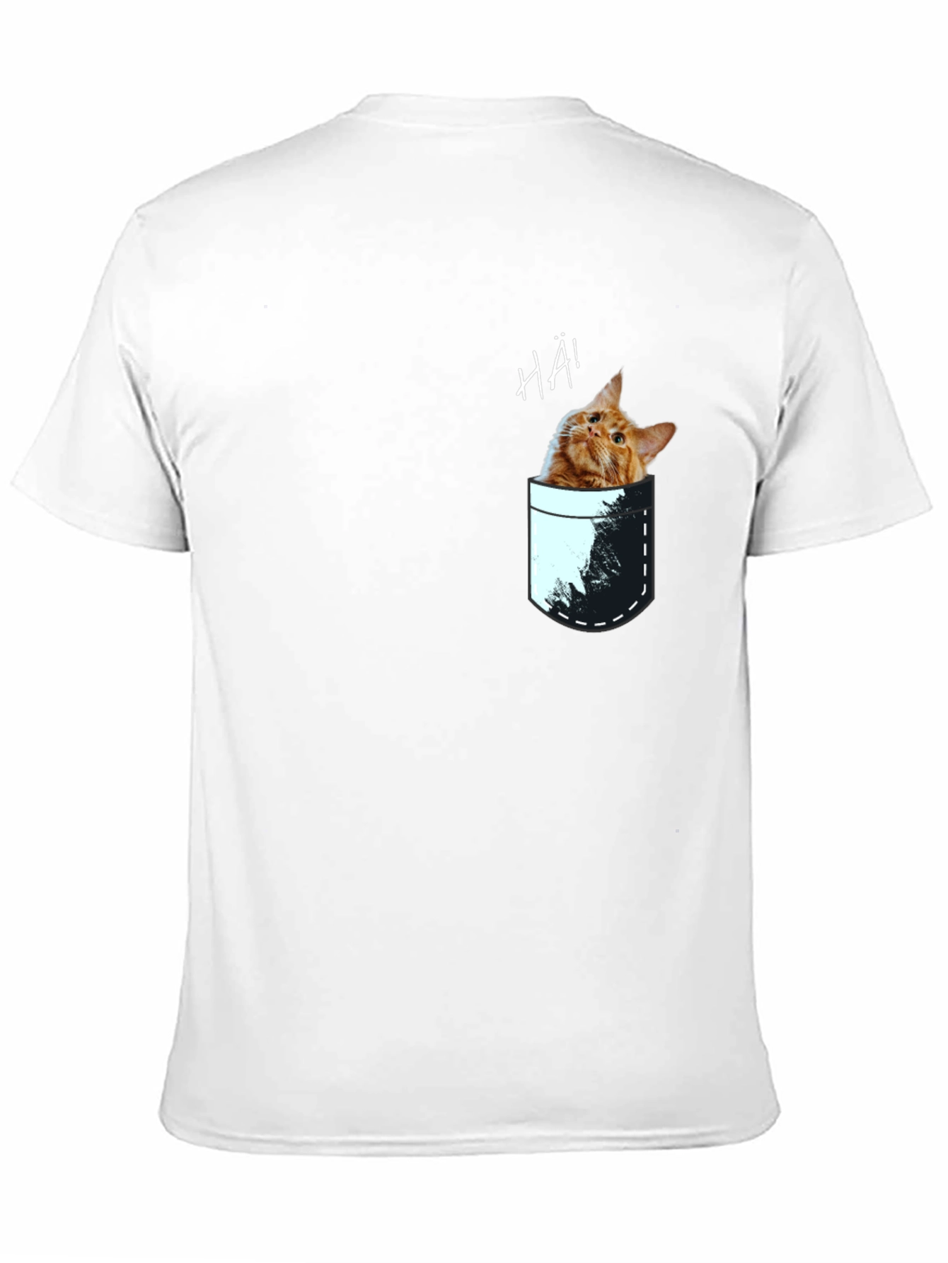 Black Cat Pocket Graphic Tee - Quirky Men's T-Shirt view 11