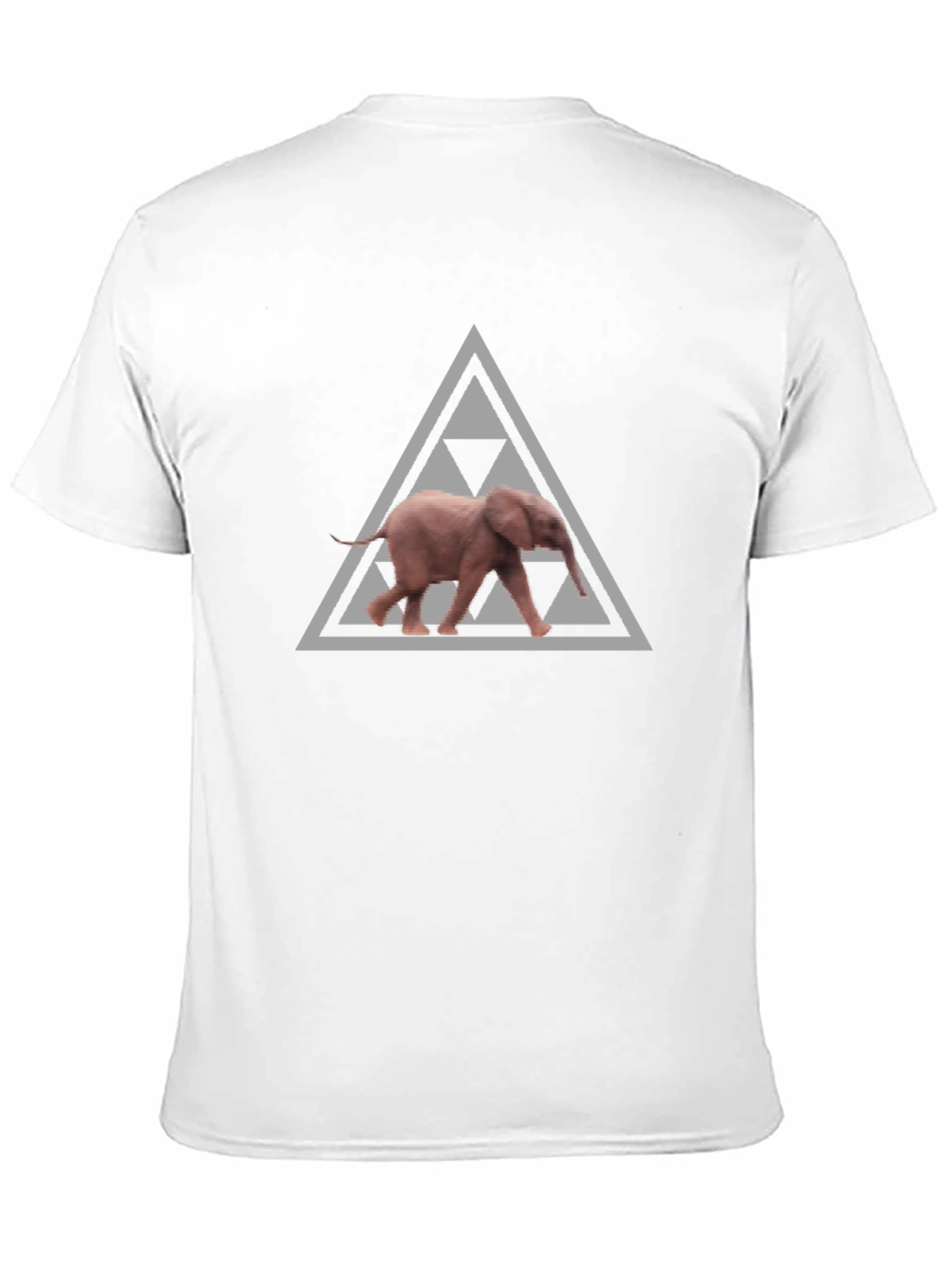 Black Elephant Triforce Graphic Print Black T-Shirt view 11