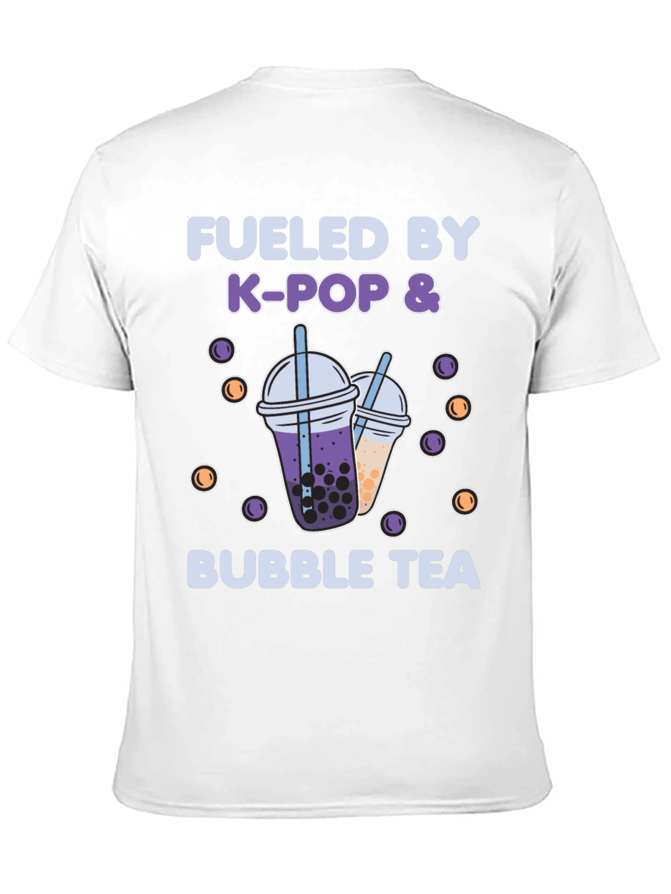 Black Fueled by K-Pop & Bubble Tea Graphic T-Shirt view 11