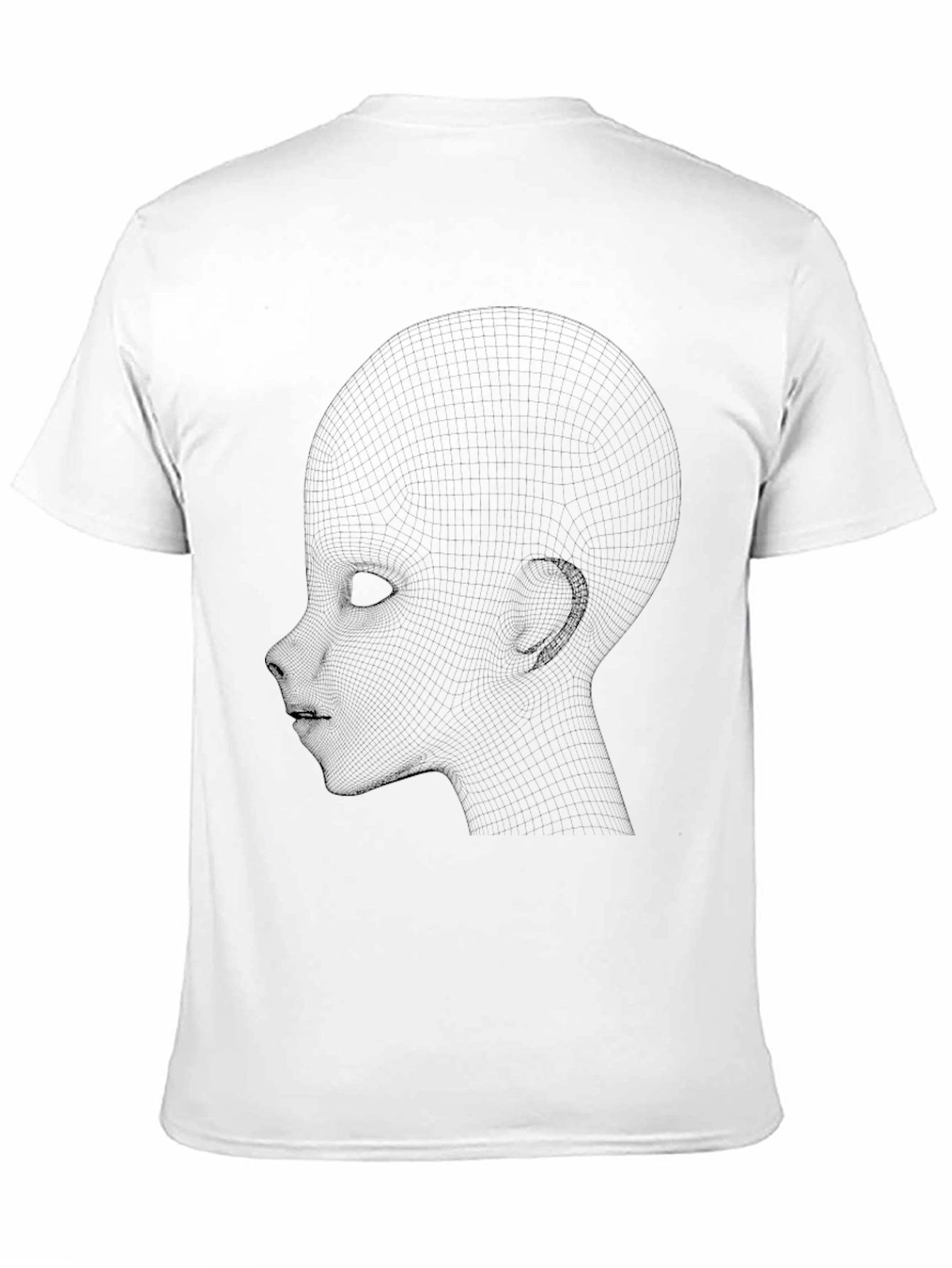 Black Geometric Head Graphic Black T-Shirt view 11