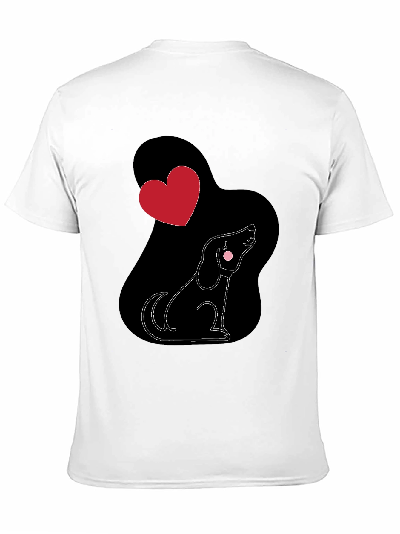 Black Dog Lover T-Shirt, Heart Design view 11