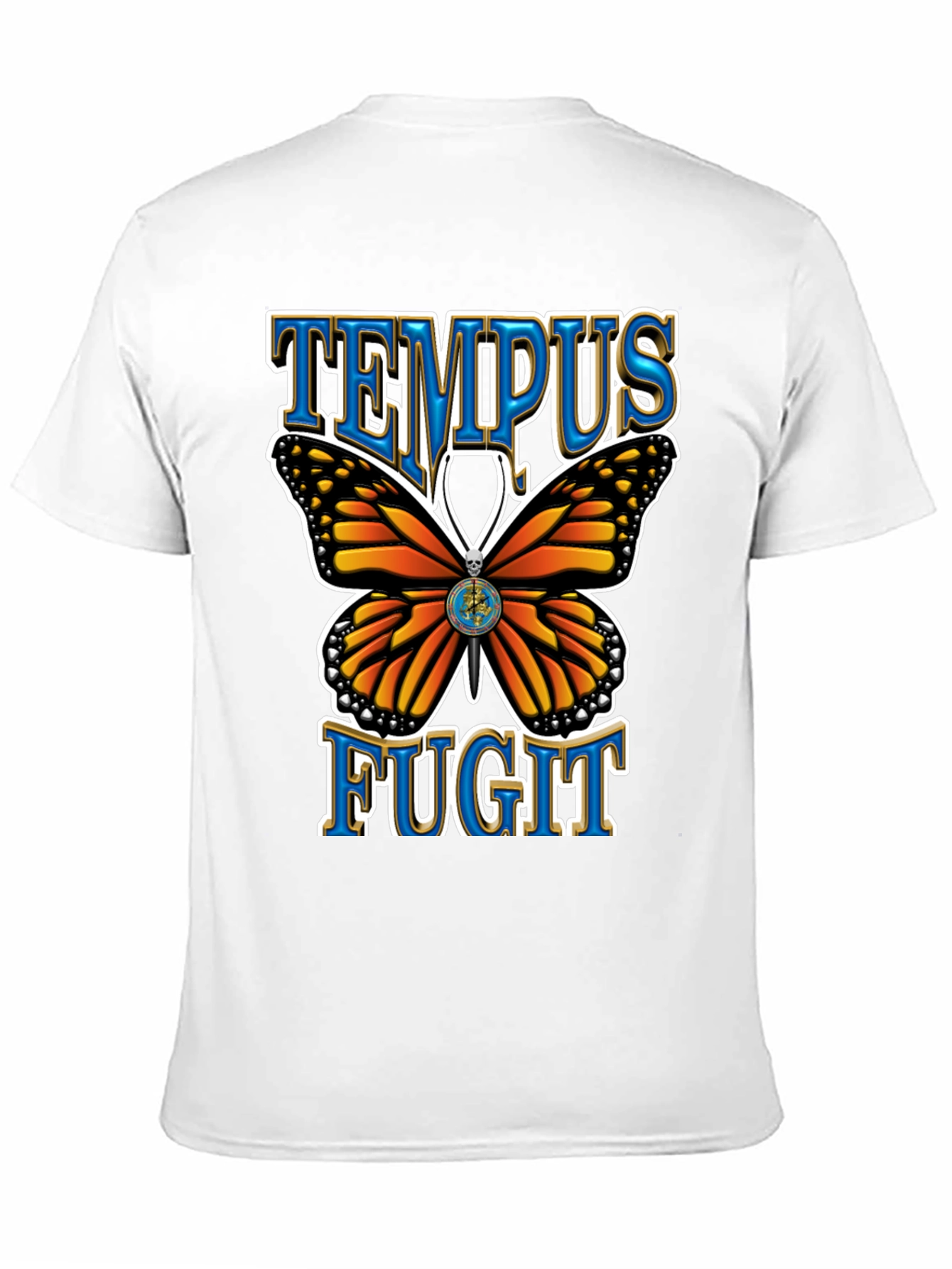 Black Tempus Fugit Butterfly Graphic Tee - Classic Black view 11