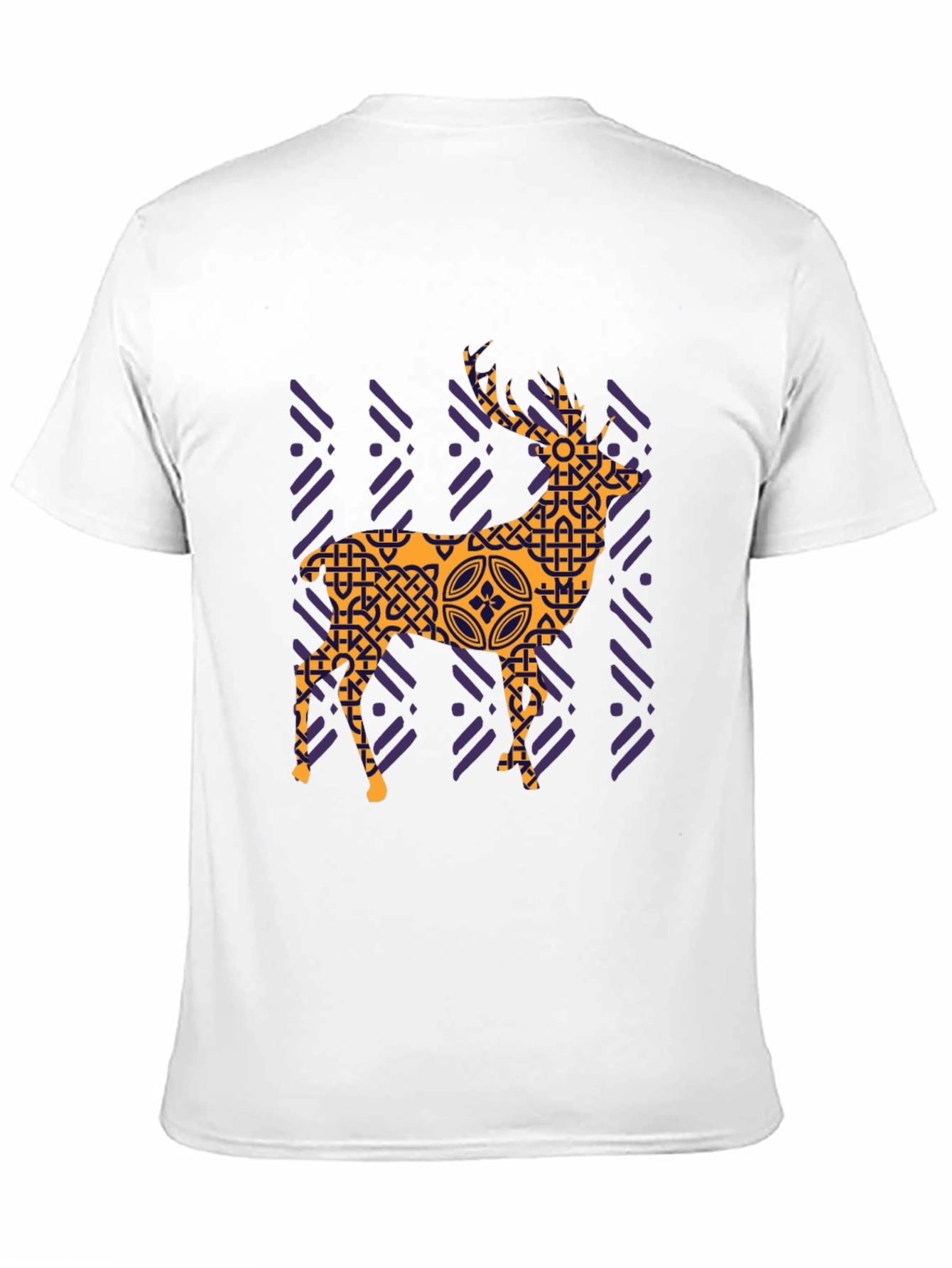 Black Geometric Deer Graphic Tee - Black view 11