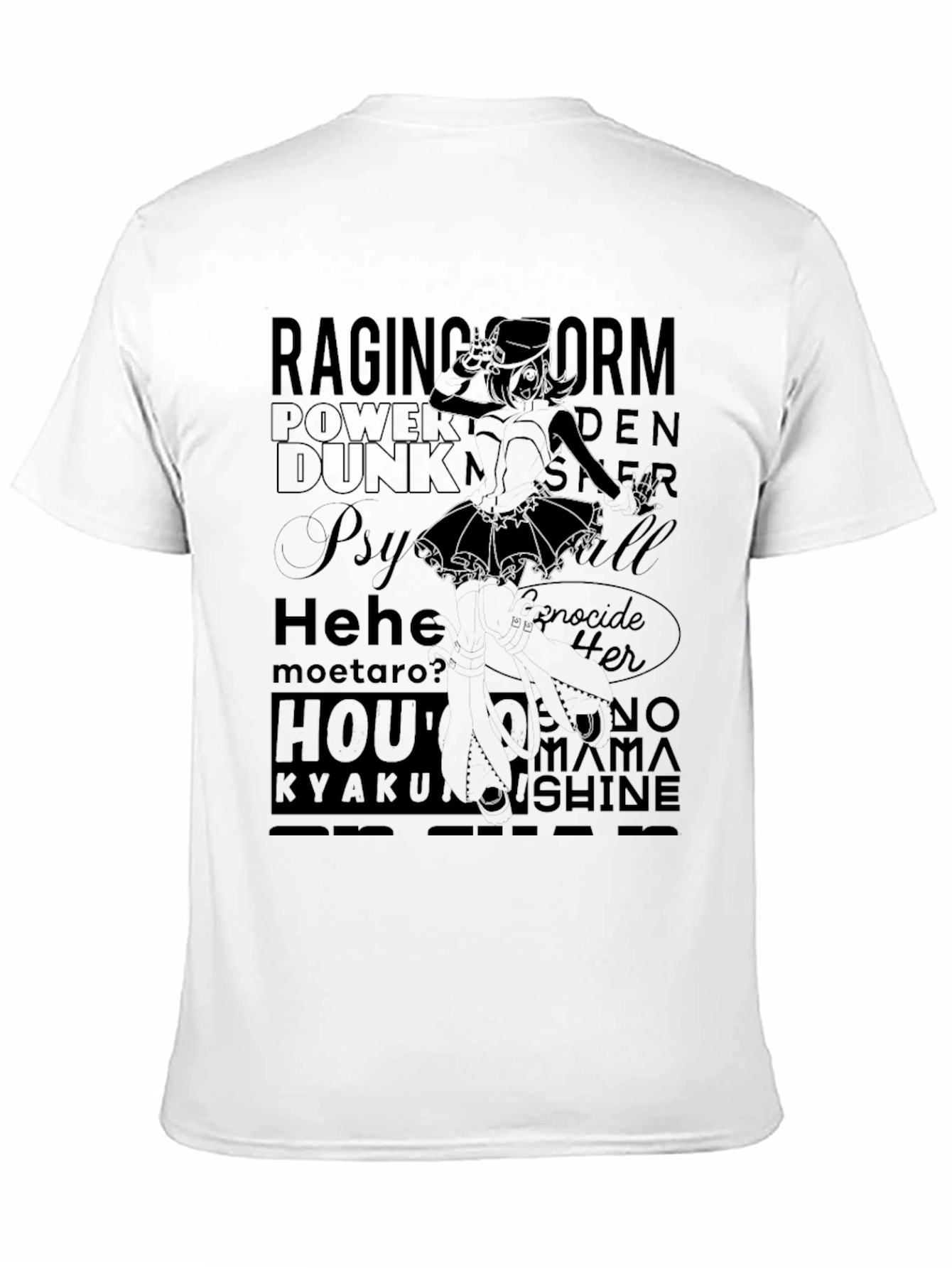 Black Edgy Anime Graphic Print Black T-Shirt view 11