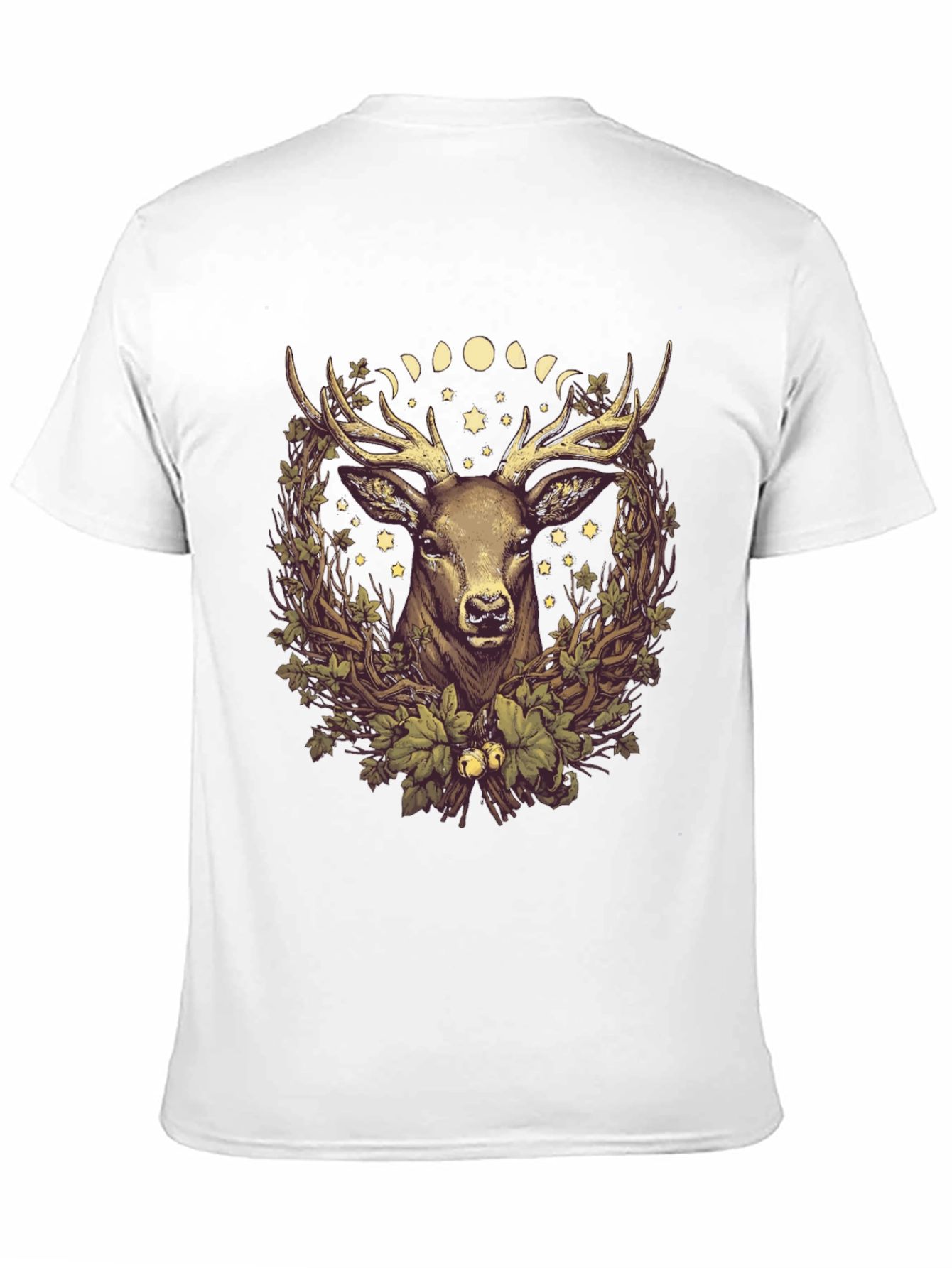 Black Deer & Moon Phases Graphic Tee view 11