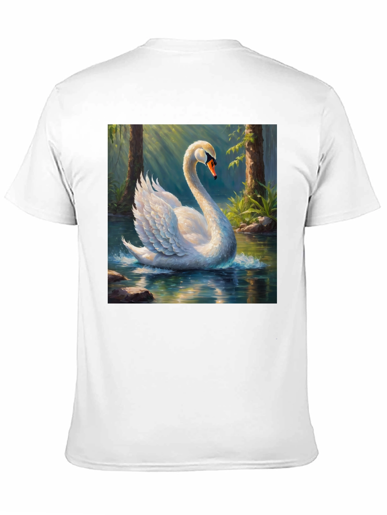 Black Elegant Swan Graphic T-Shirt view 11